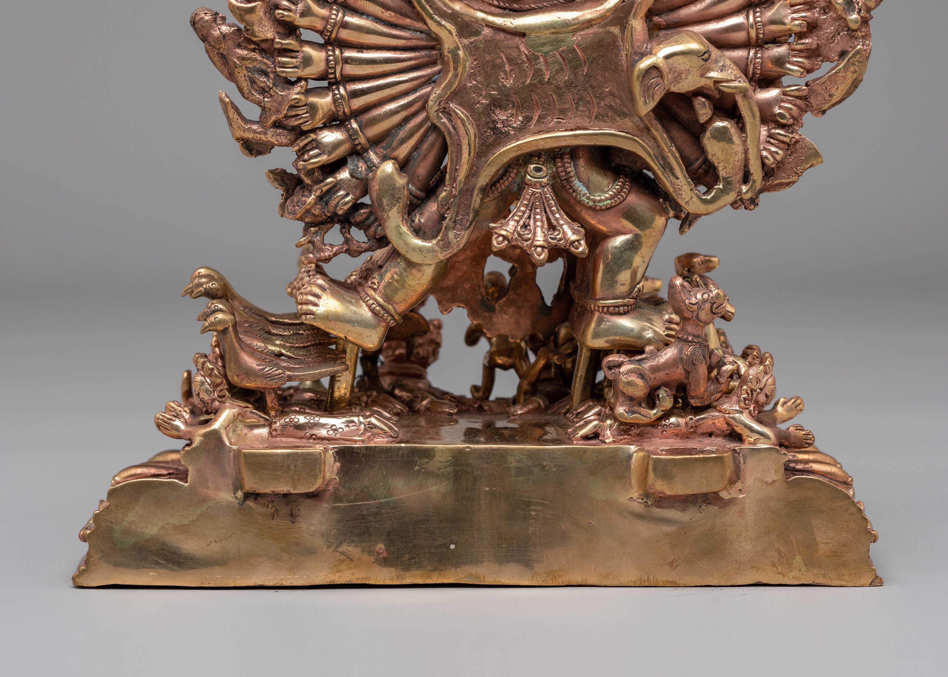 Handmade Yamantaka with Consort Statue | Wrathful Deity Sculpture for Meditation
