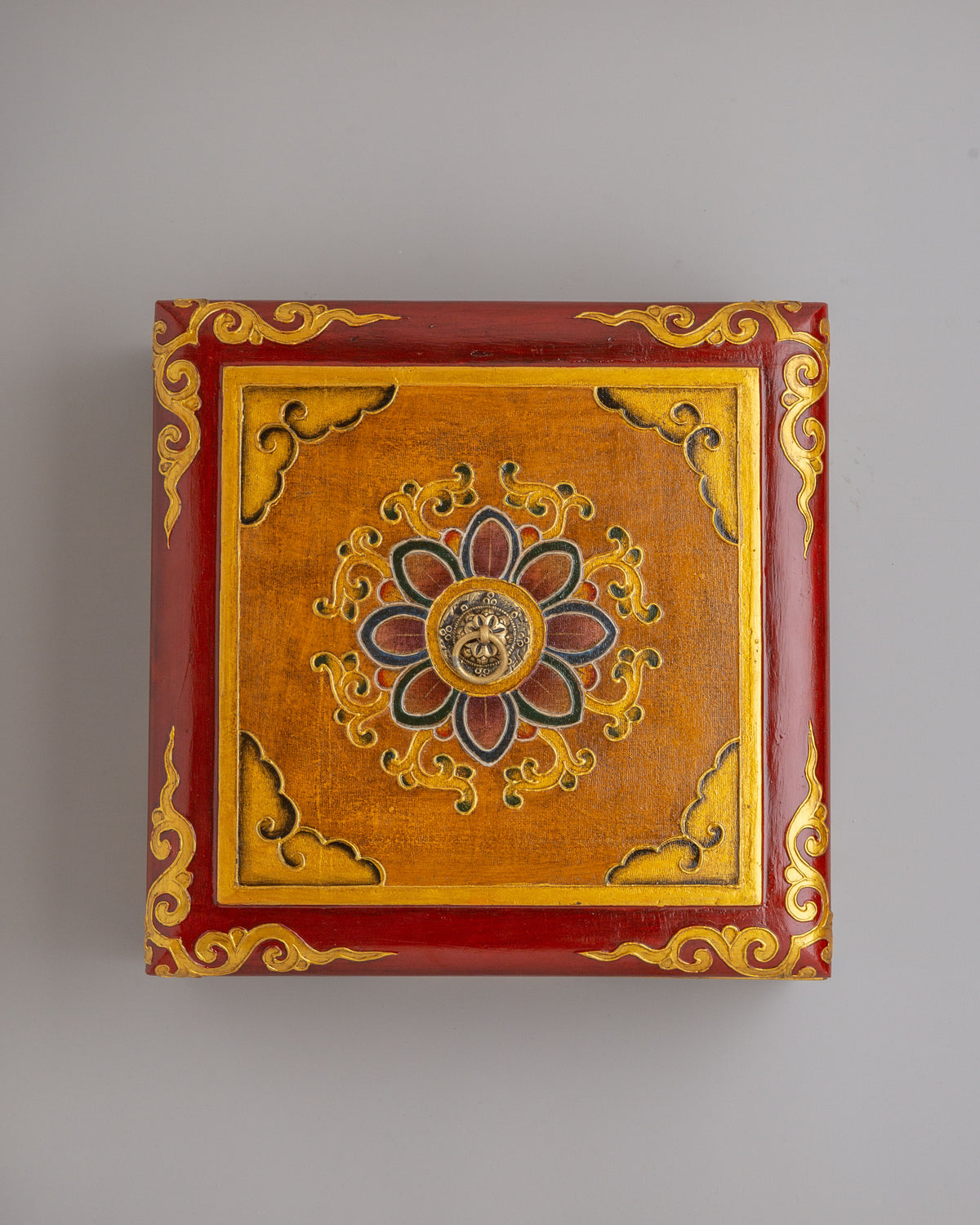 Traditional Wooden Box | Hand Painted Himalayan Decor