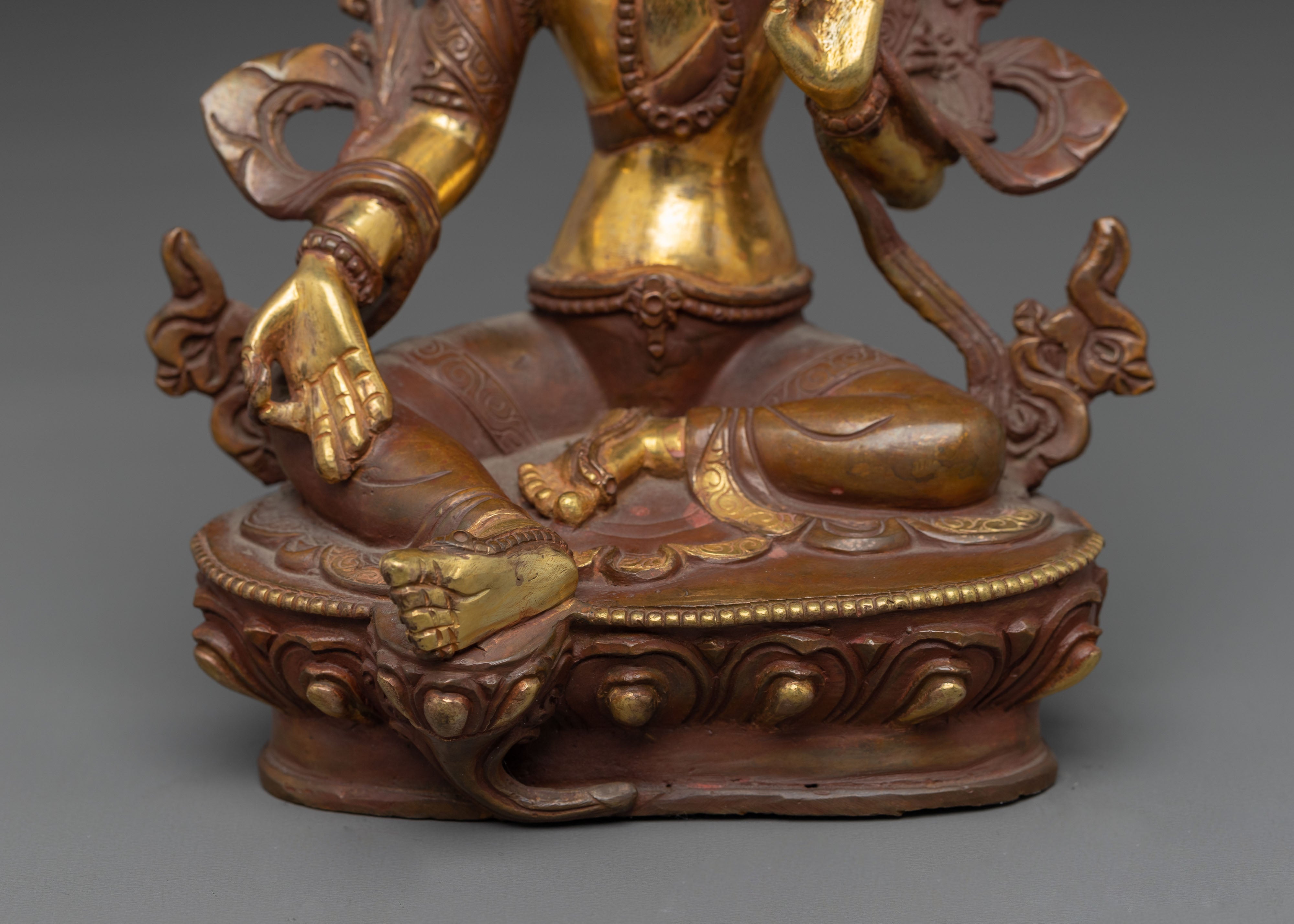 Green Tara Divine Figurine | Tibetan Artwork