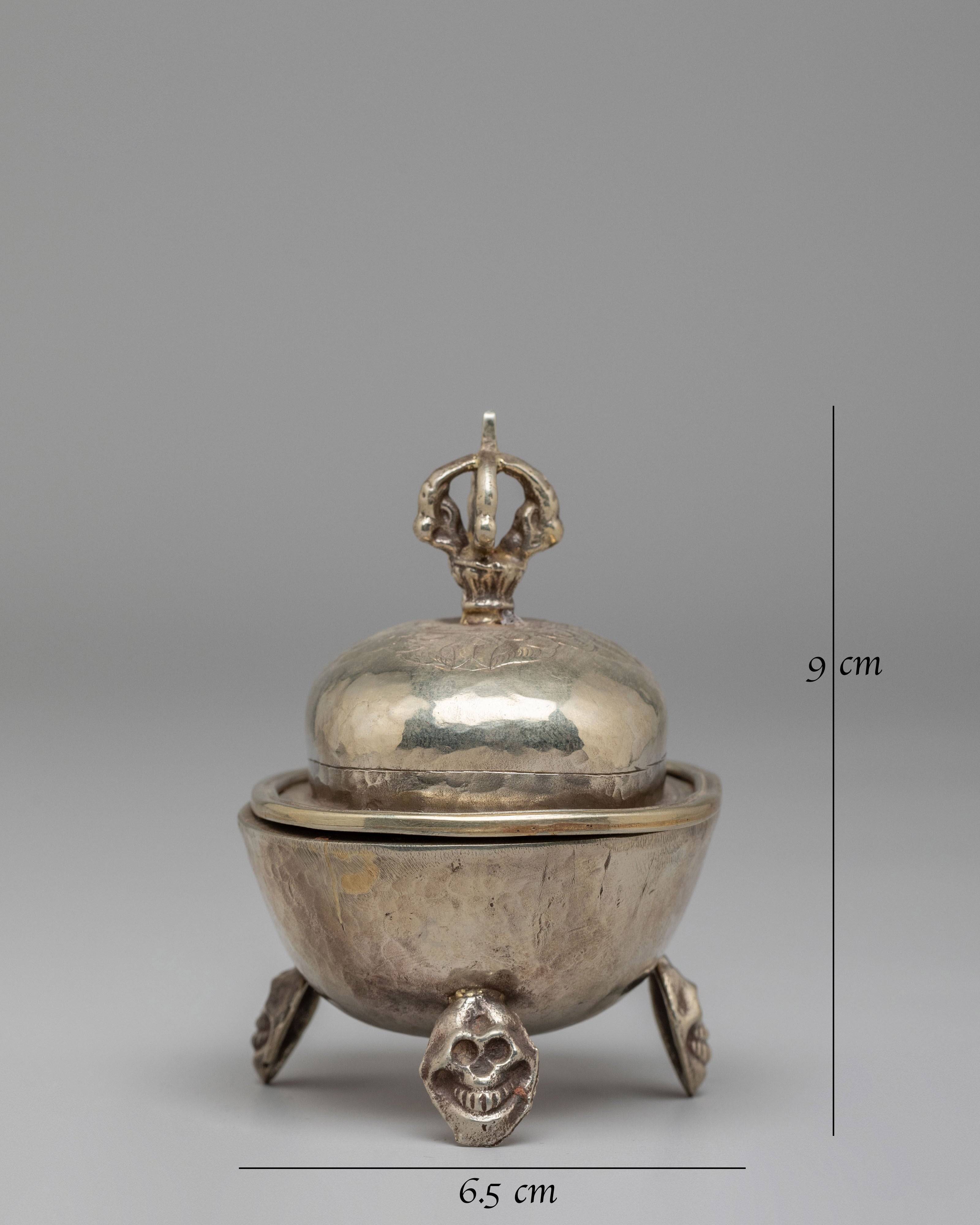 Handmade Kapala Offering Vessel | Vajrayana Altar Cup for Meditation Devotion