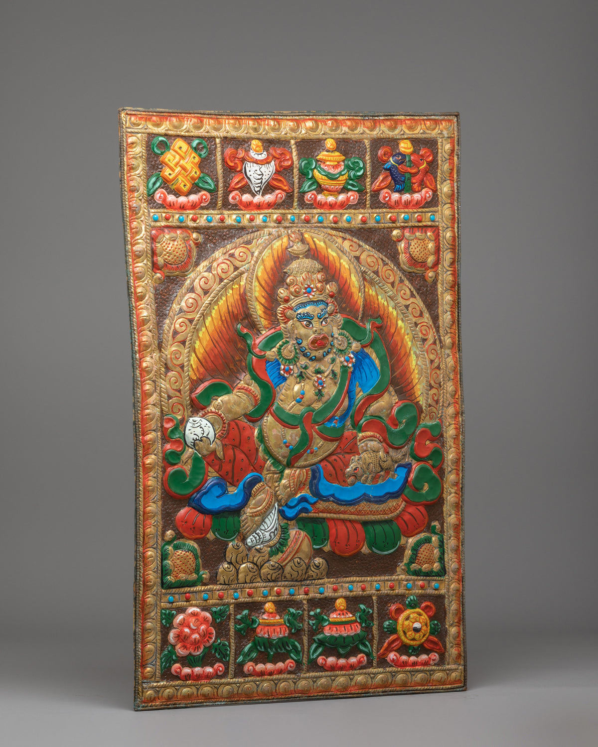 Traditional Dzambhala Wall Hanging | Sacred Artwork for Spiritual Home Decor