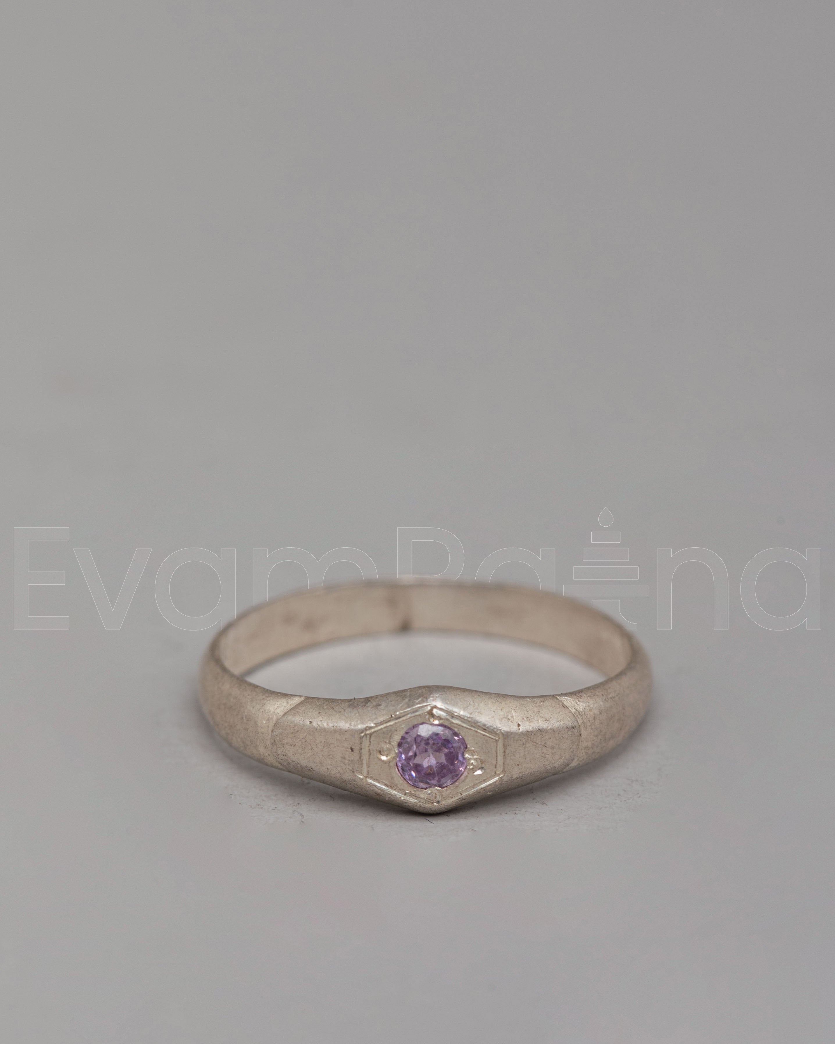 Handcrafted Silver Ring with Gemstone