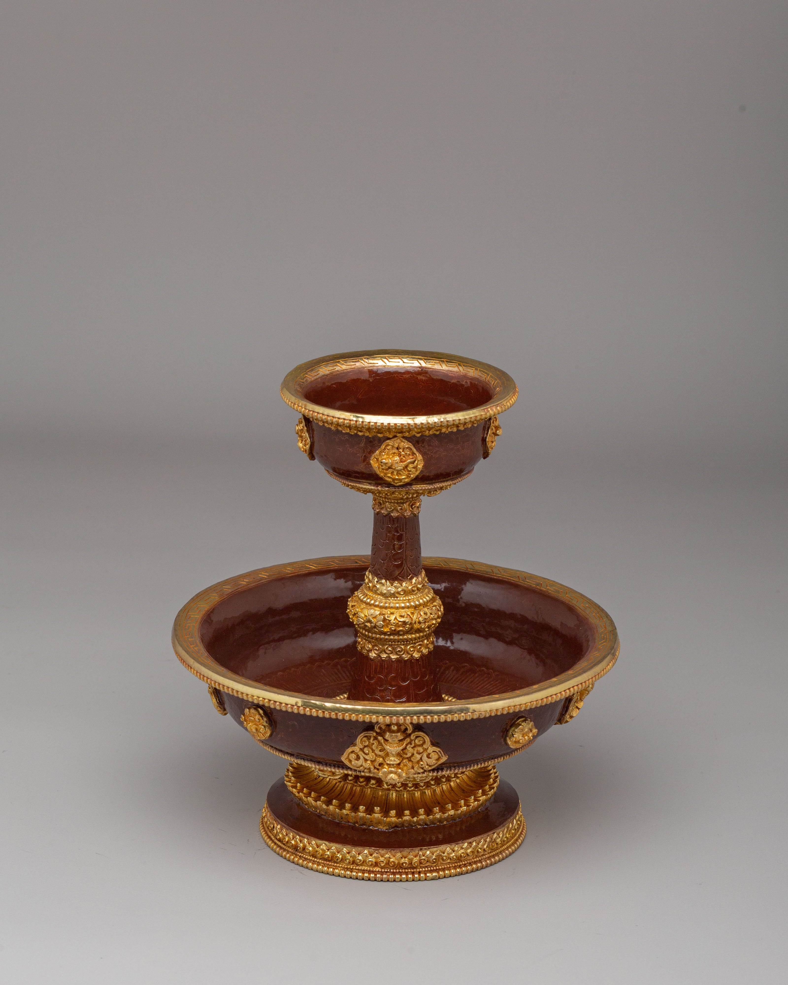 Tibetan Serkyem Set for Ritual Use | Buddhist Offering Bowl