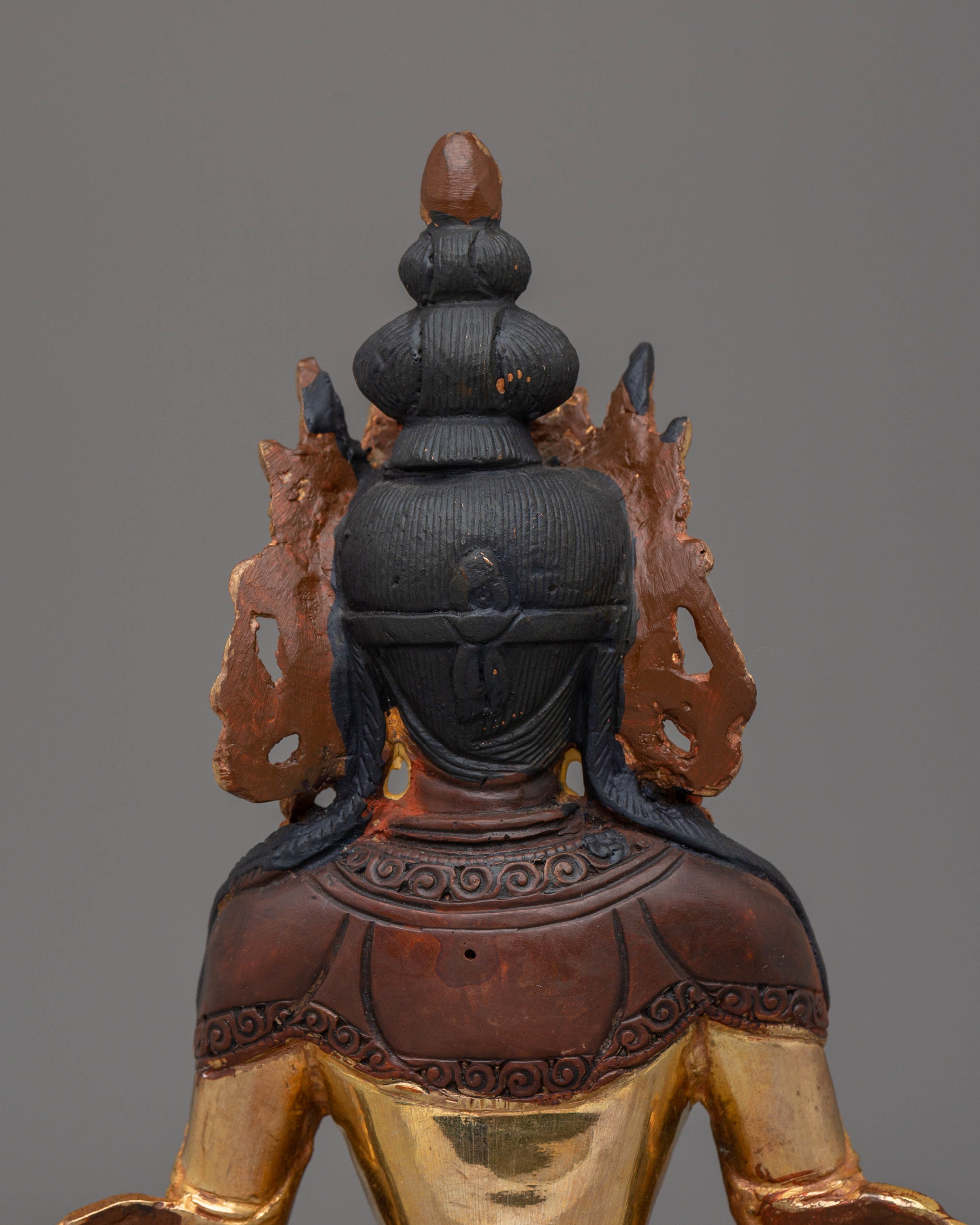 Handmade Golden Statue of Amitayus | Symbol of Longevity and Spiritual Blessings