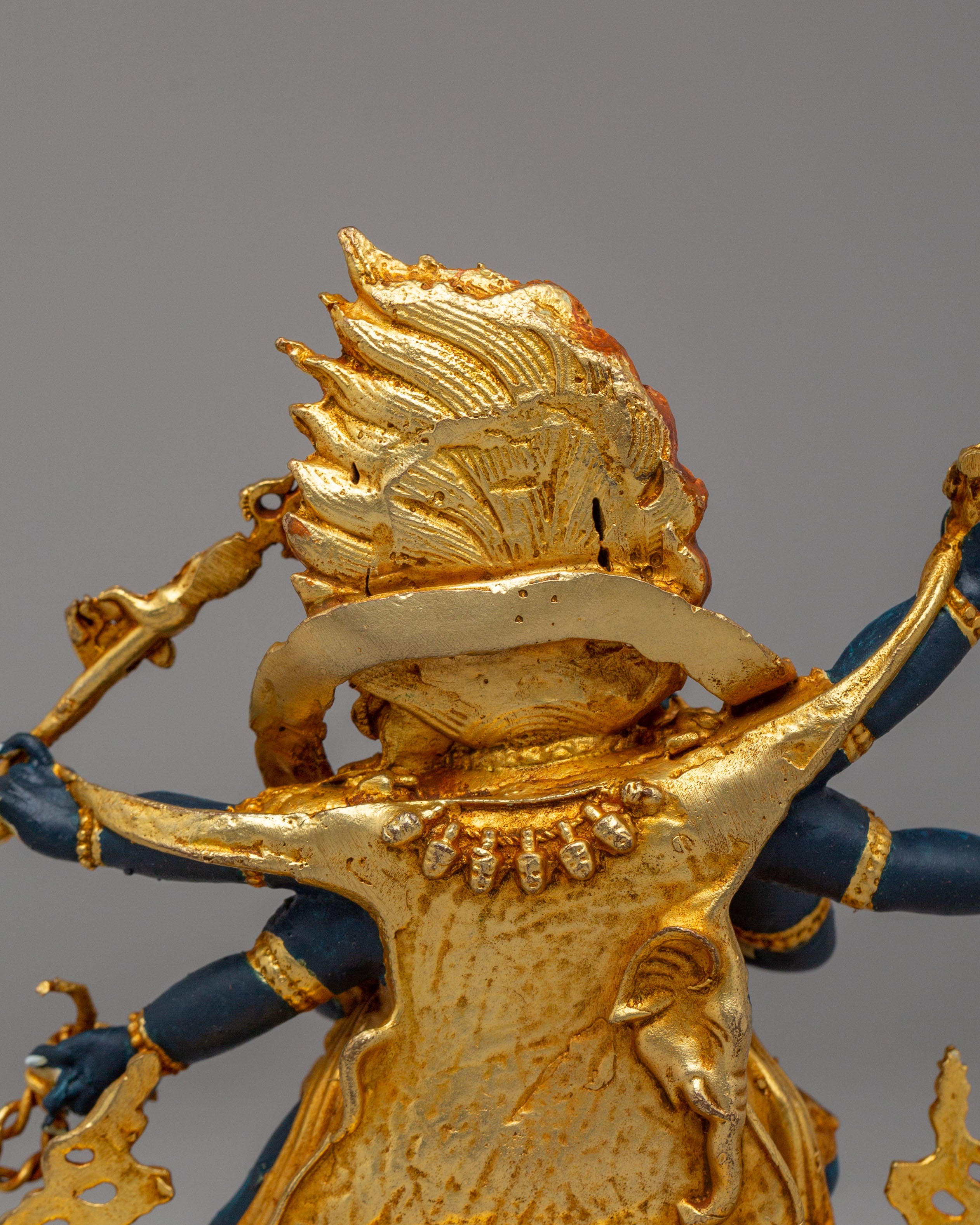 Sacred Six-Armed Mahakala Statue | Traditional Tibetan Buddhist Artwork