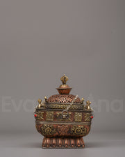 Buddhist Incense Burner For Ritual Offerings | Sacred Tibetan Altar