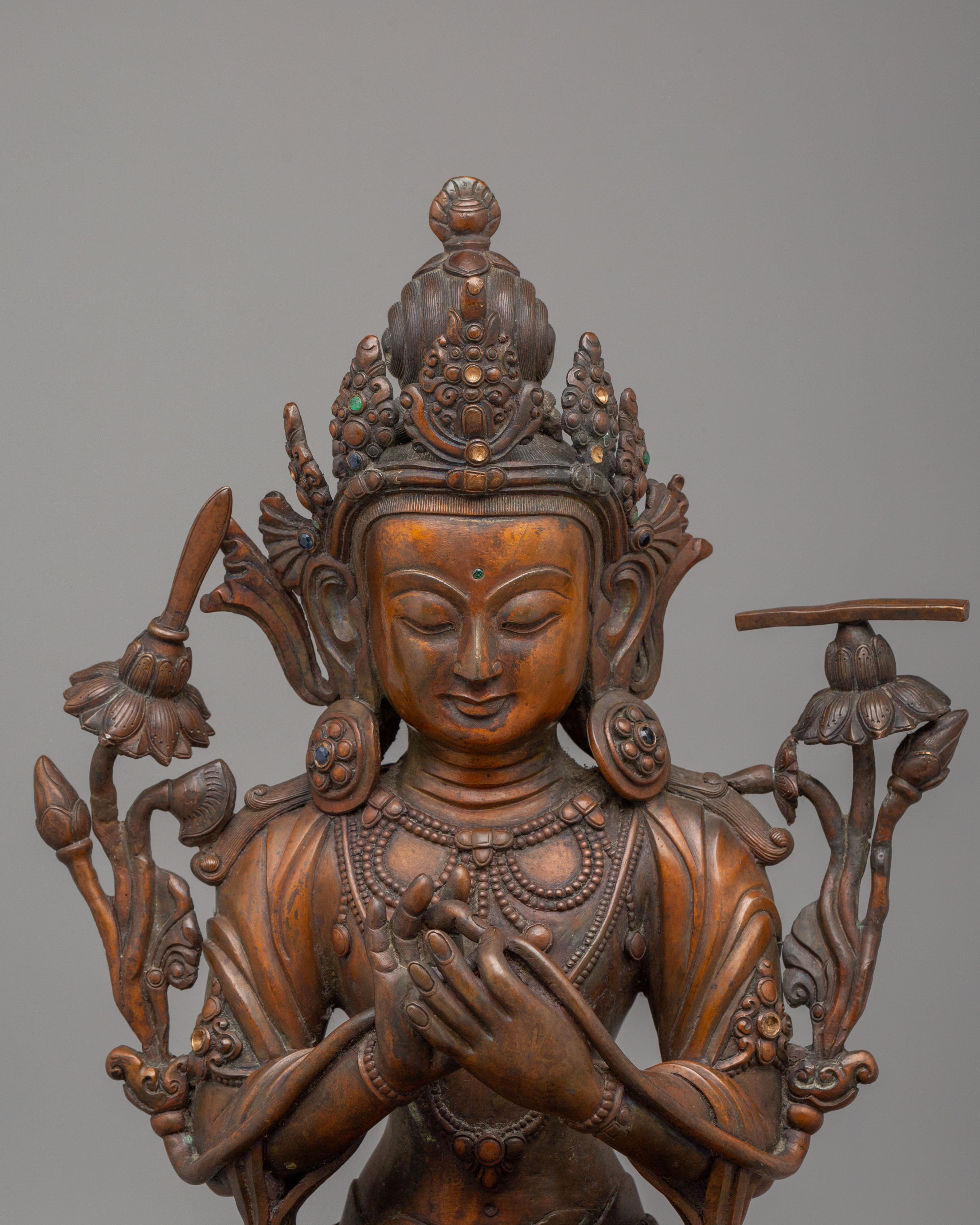 Handcrafted Himalayan Tikshna Manjushri Sculpture | Spiritual Home Decor