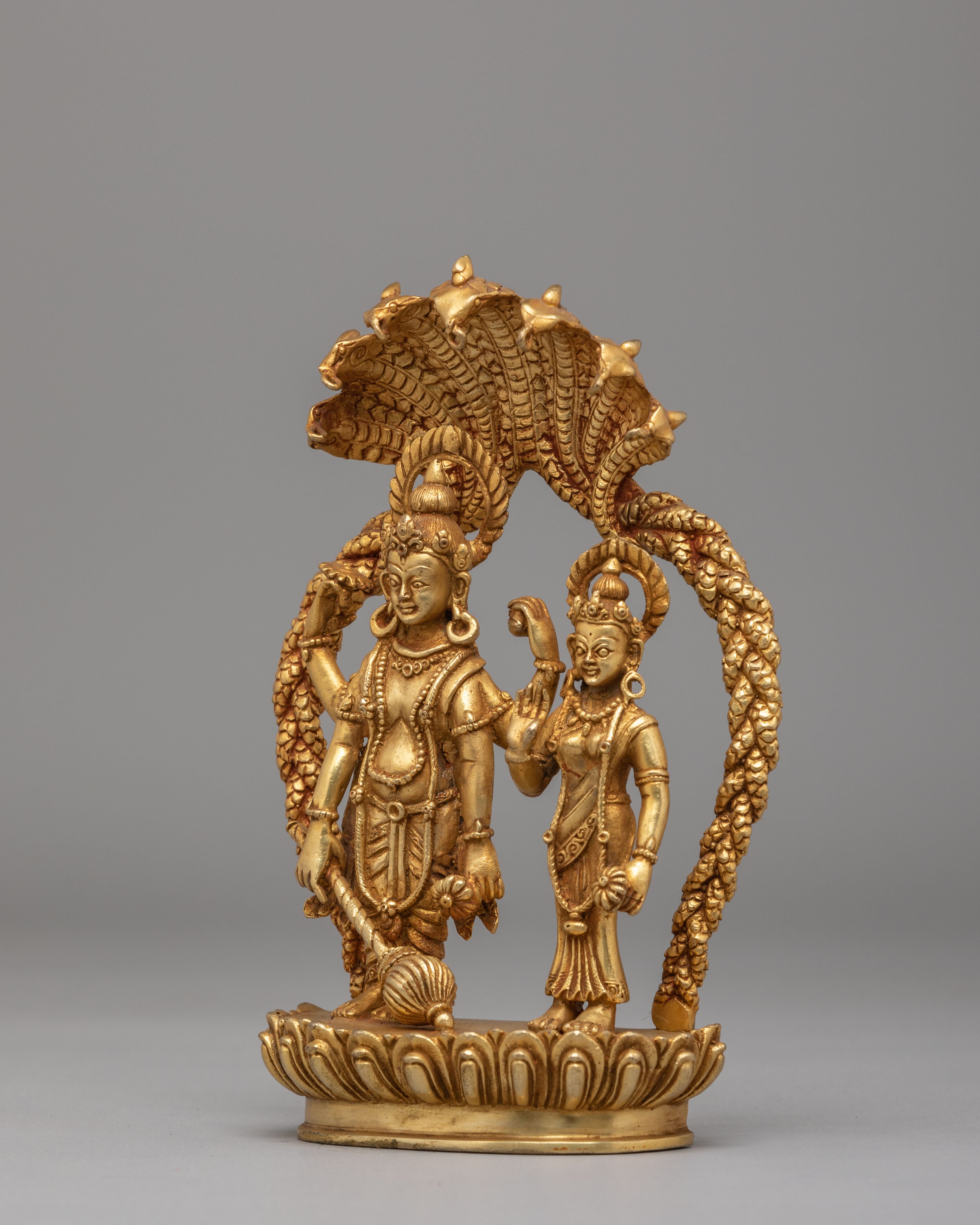 Lord Vishnu with Lakshmi Statue | Hindu Deity Figurine