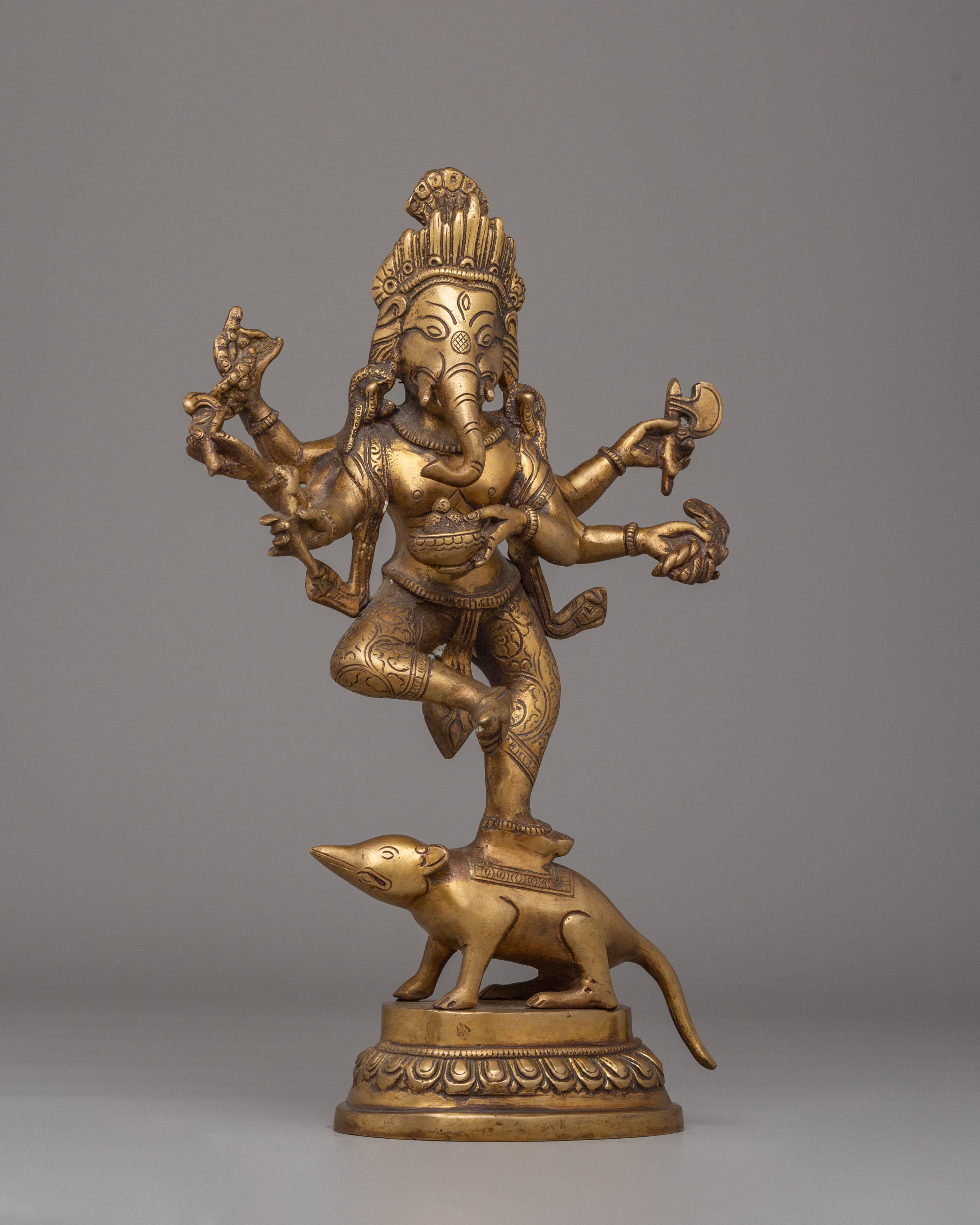 Ganesha Deity Statue | Brass Dancing Ganesha for Spiritual Decor and Blessings
