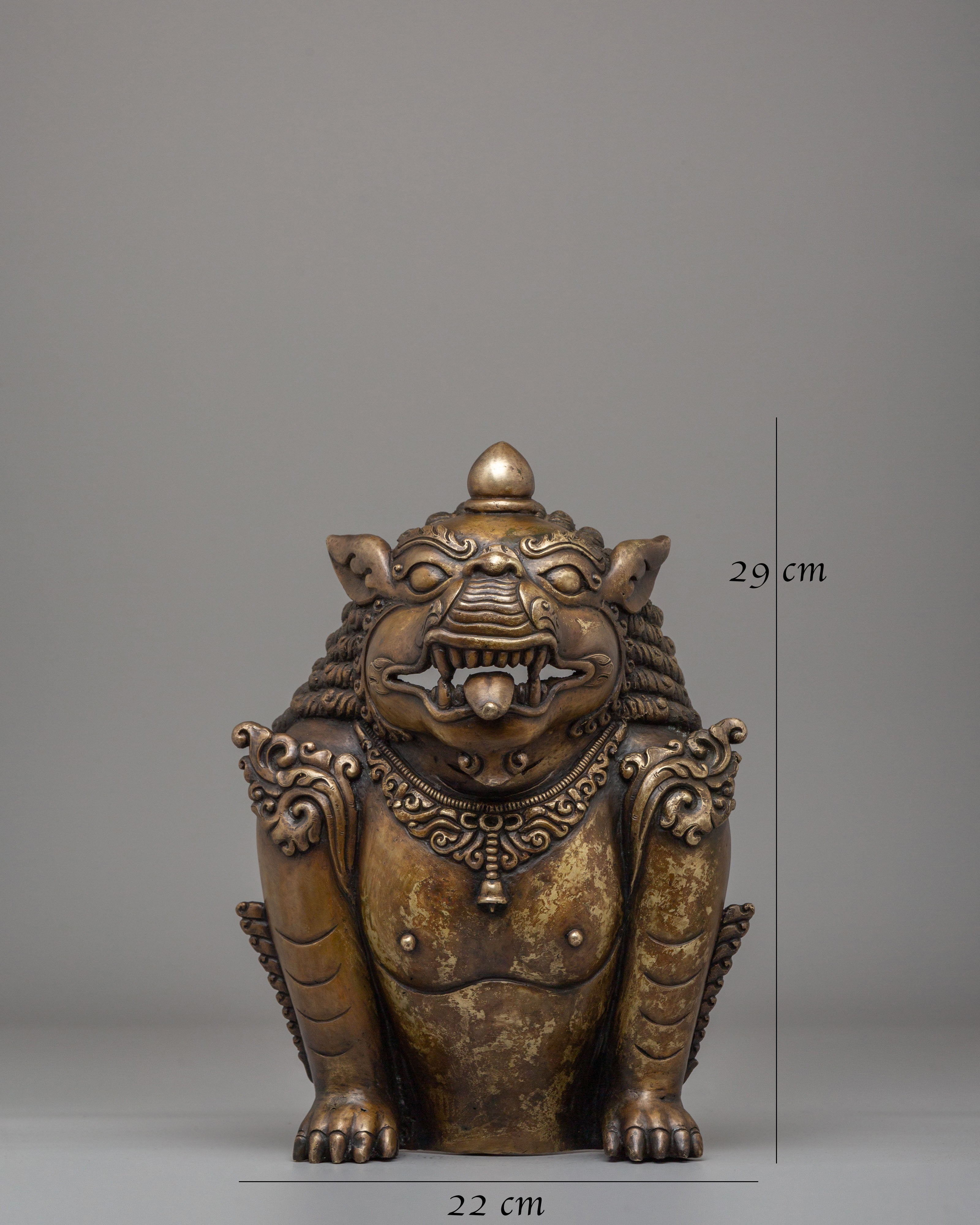 Tibetan Lion Wall Hanging Art | Handcrafted Bronze Decor Piece
