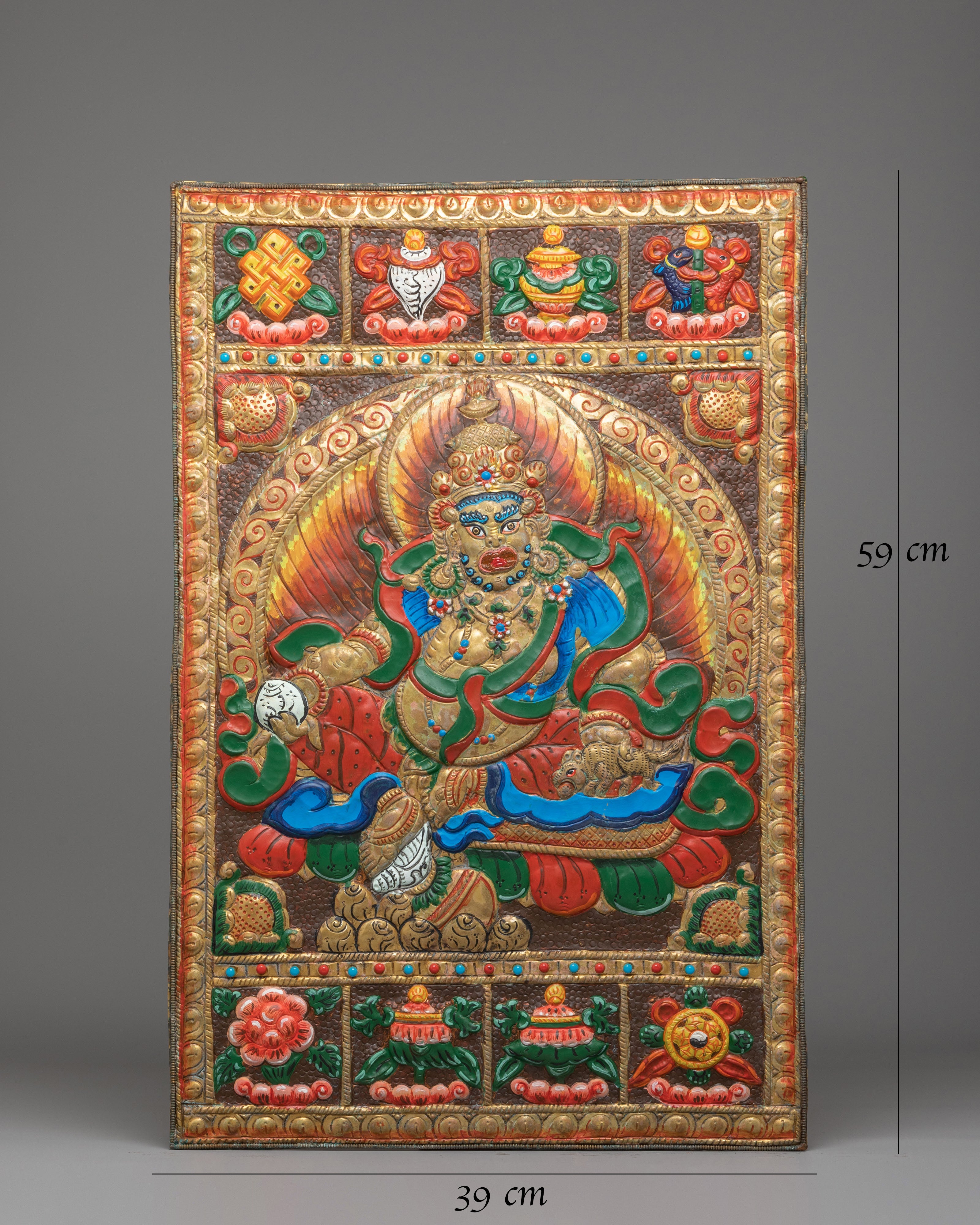 Traditional Dzambhala Wall Hanging | Sacred Artwork for Spiritual Home Decor