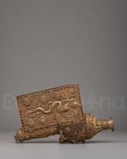Handcrafted Sacred Conch | Gemstone Carved Decor