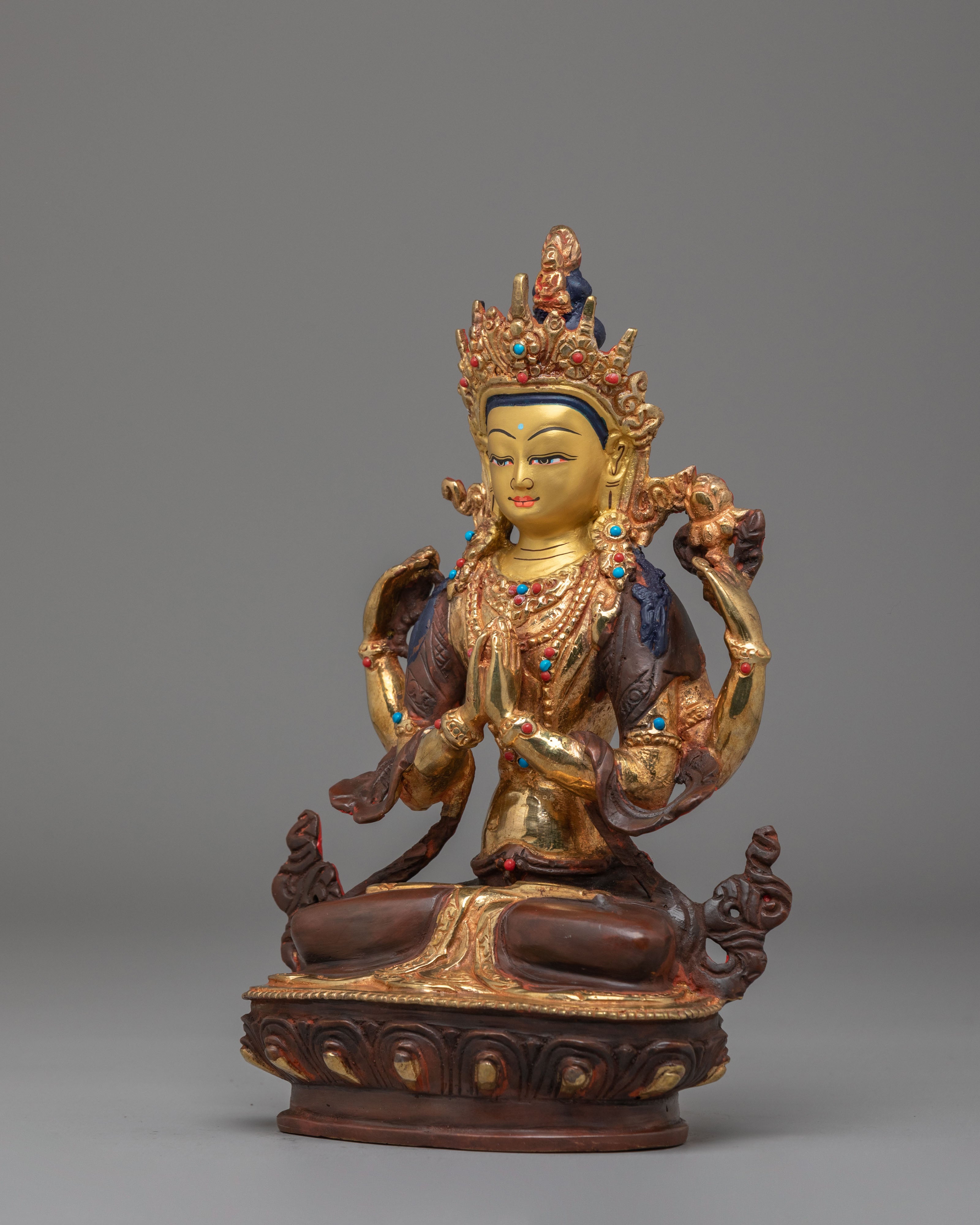 Sacred Tibetan Chenrezig Sculpture | Spiritual Home Decor