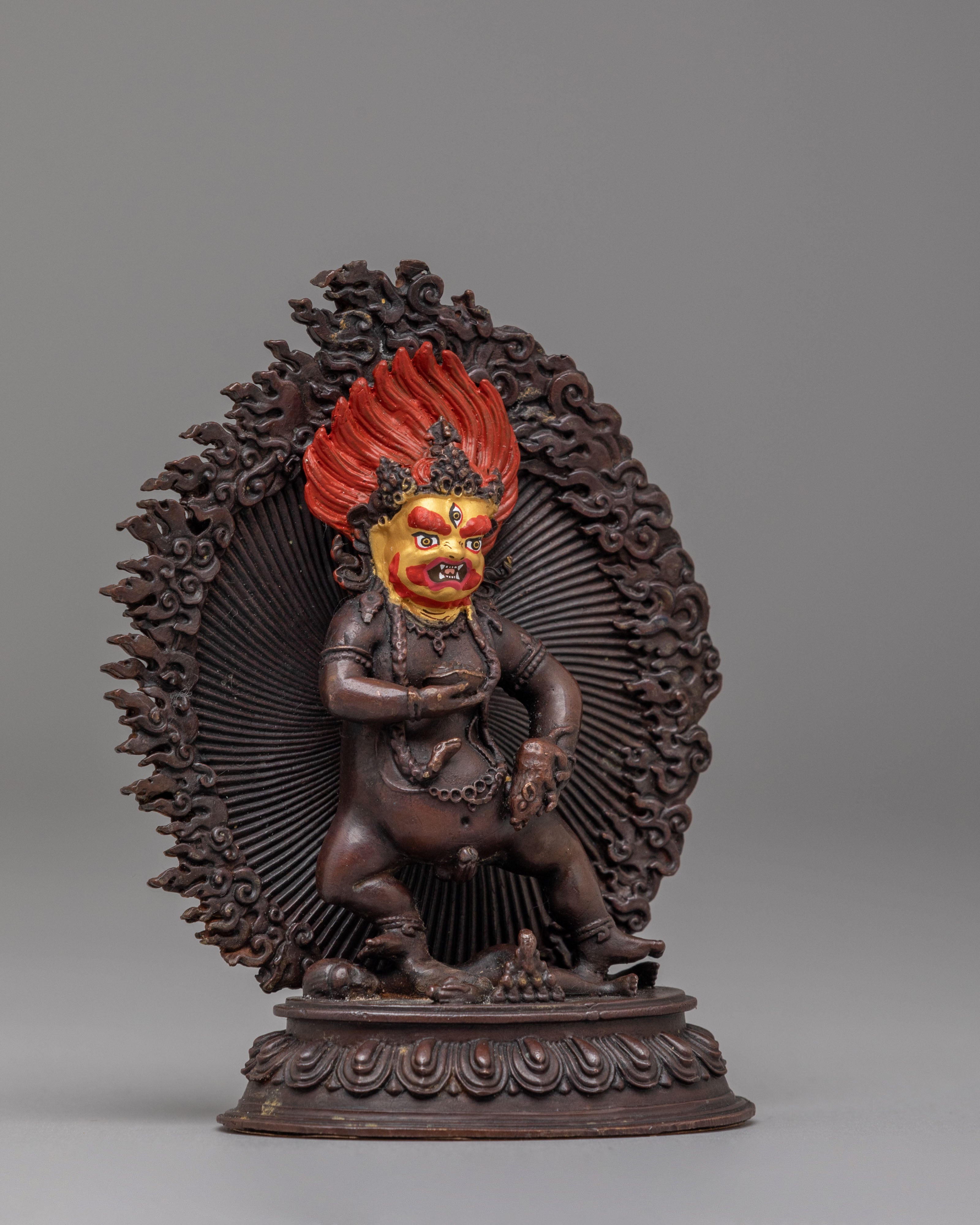 Tibetan Black Dzambhala Sculpture | Symbol of Abundance, Protection, and Enlightened