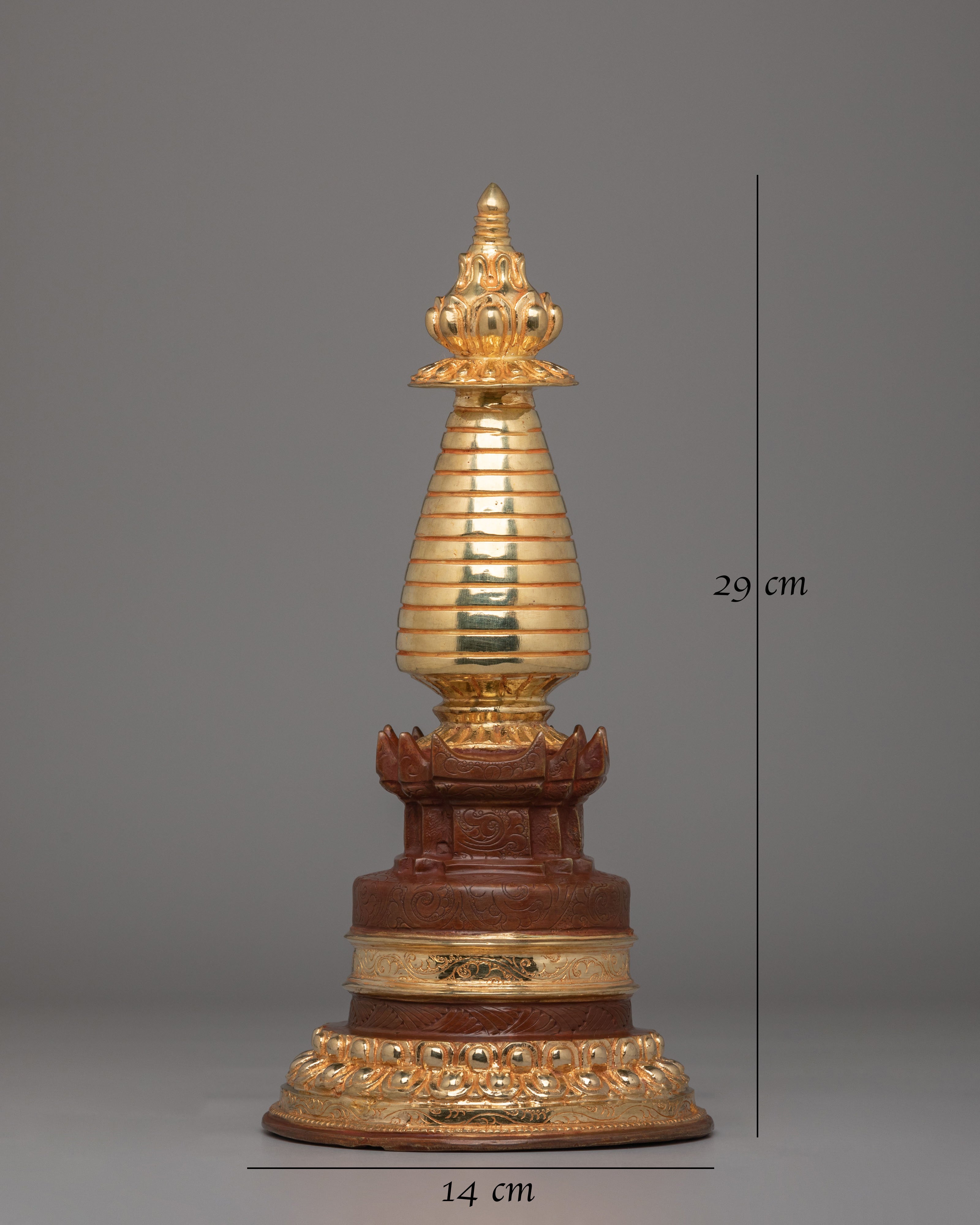 Handmade Kadampa Stupa | Buddhist Copper Stupa for Altar