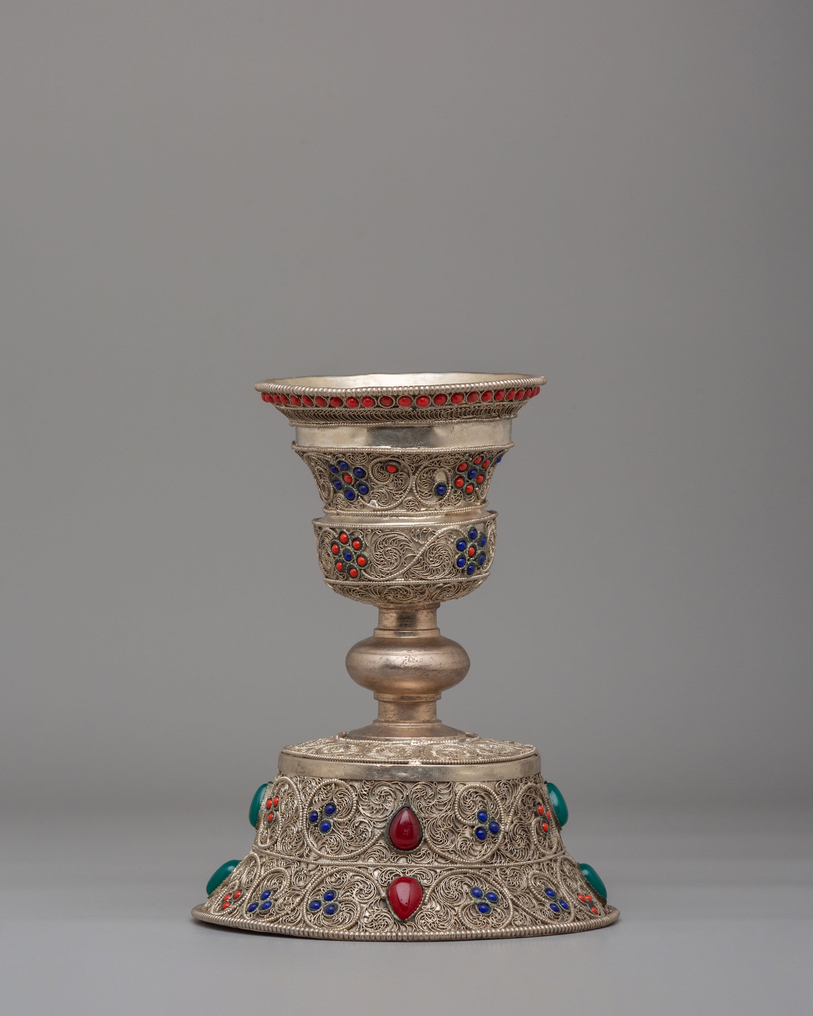 Spiritual Buddhist Flame Butter Lamp | Sacred Altar Decor