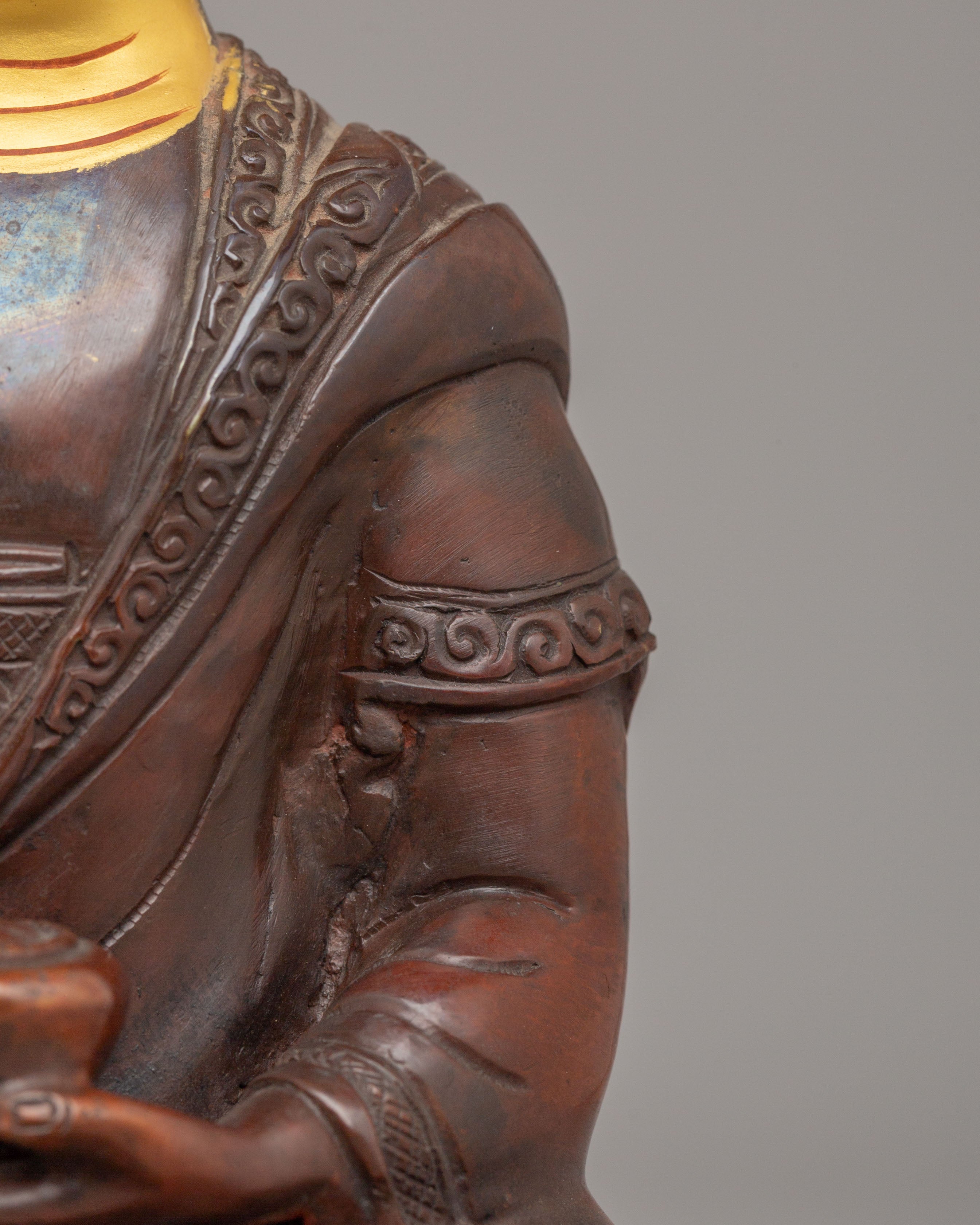 Shakyamuni Buddha Statue for Shrine | Handcrafted Oxidized Copper Statue
