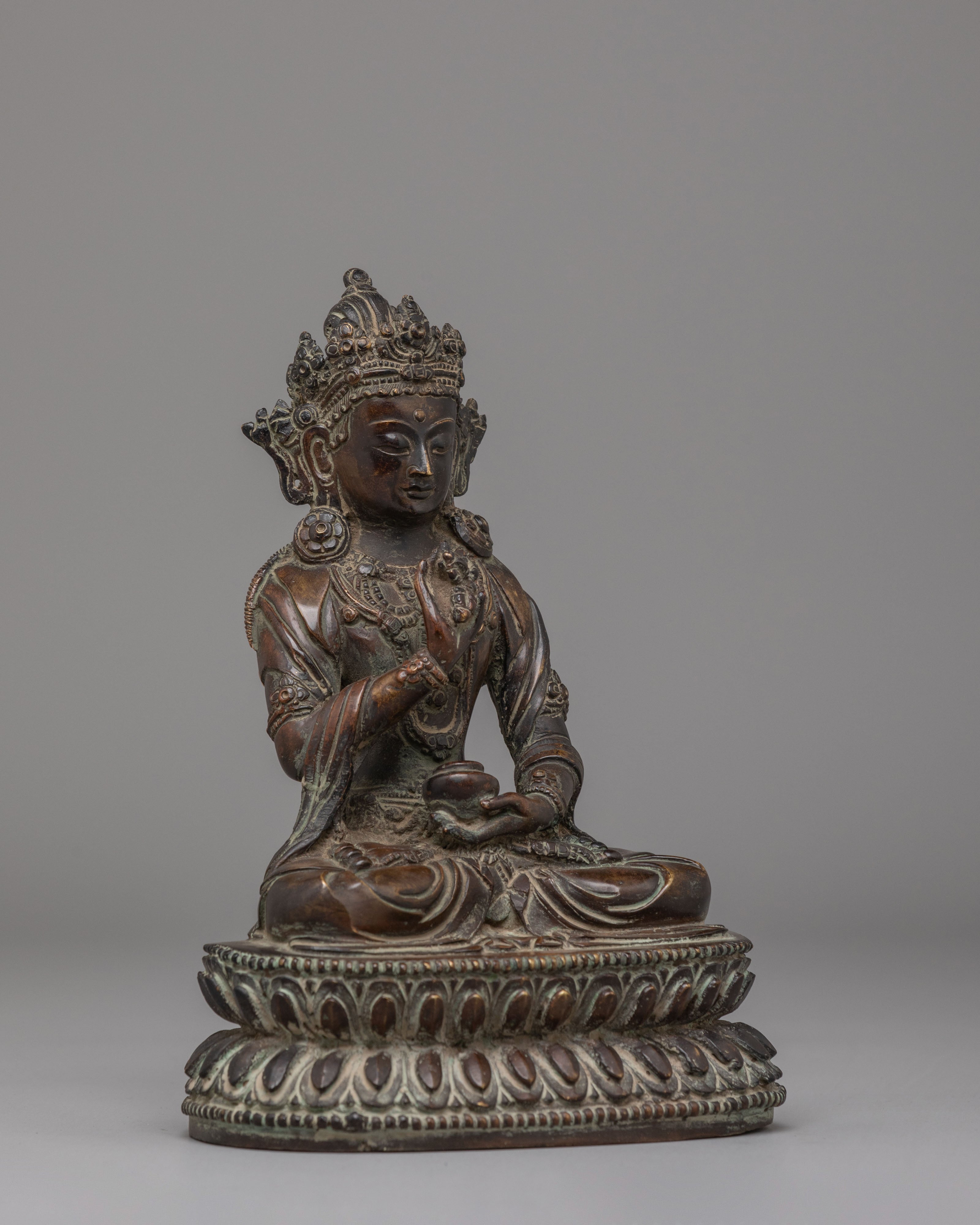 Tibetan Mitrugpa Figurine | Oxidized Copper Buddhist Sculpture