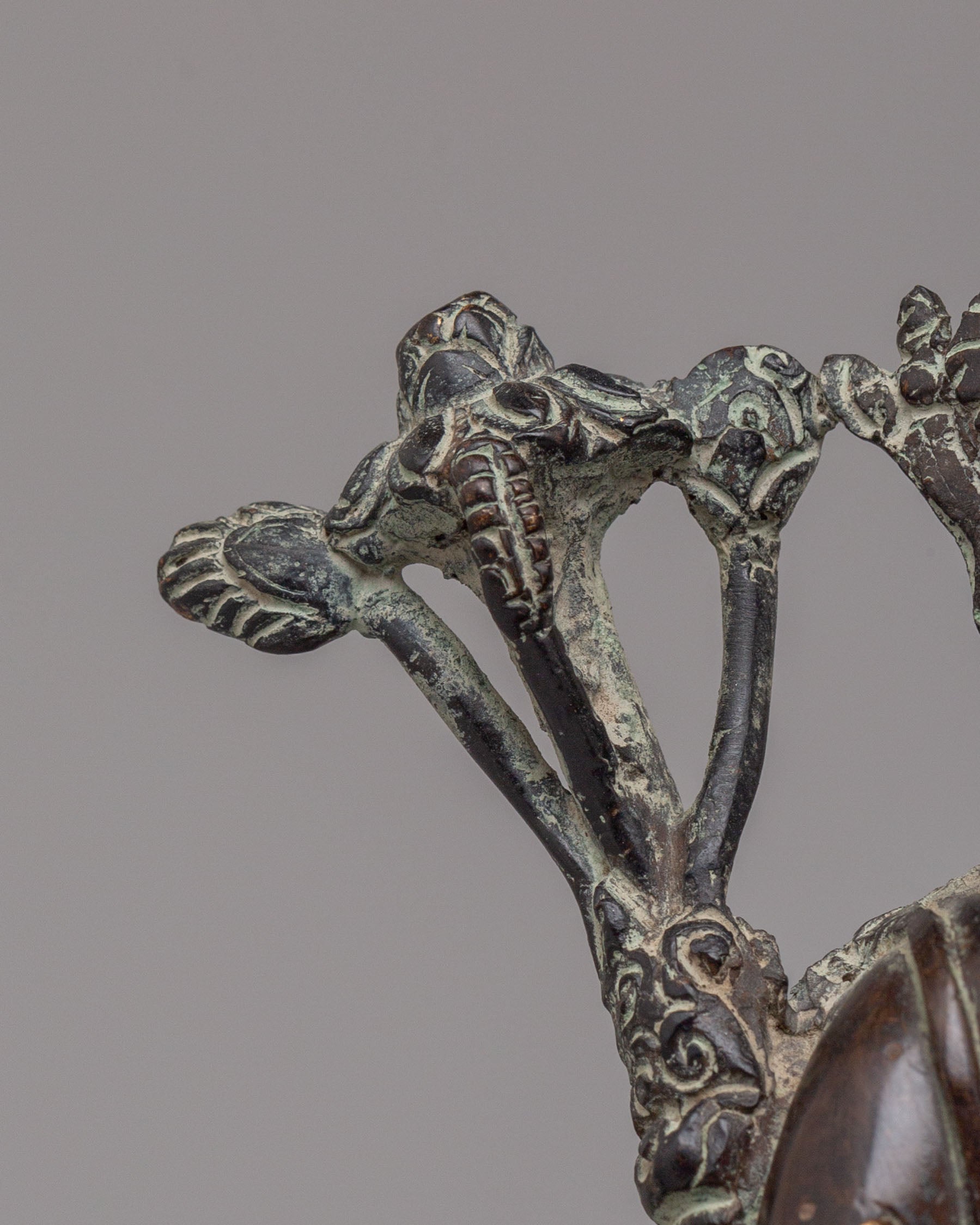 Hindu God Lord Indra Statue | Antique Copper Sculpture