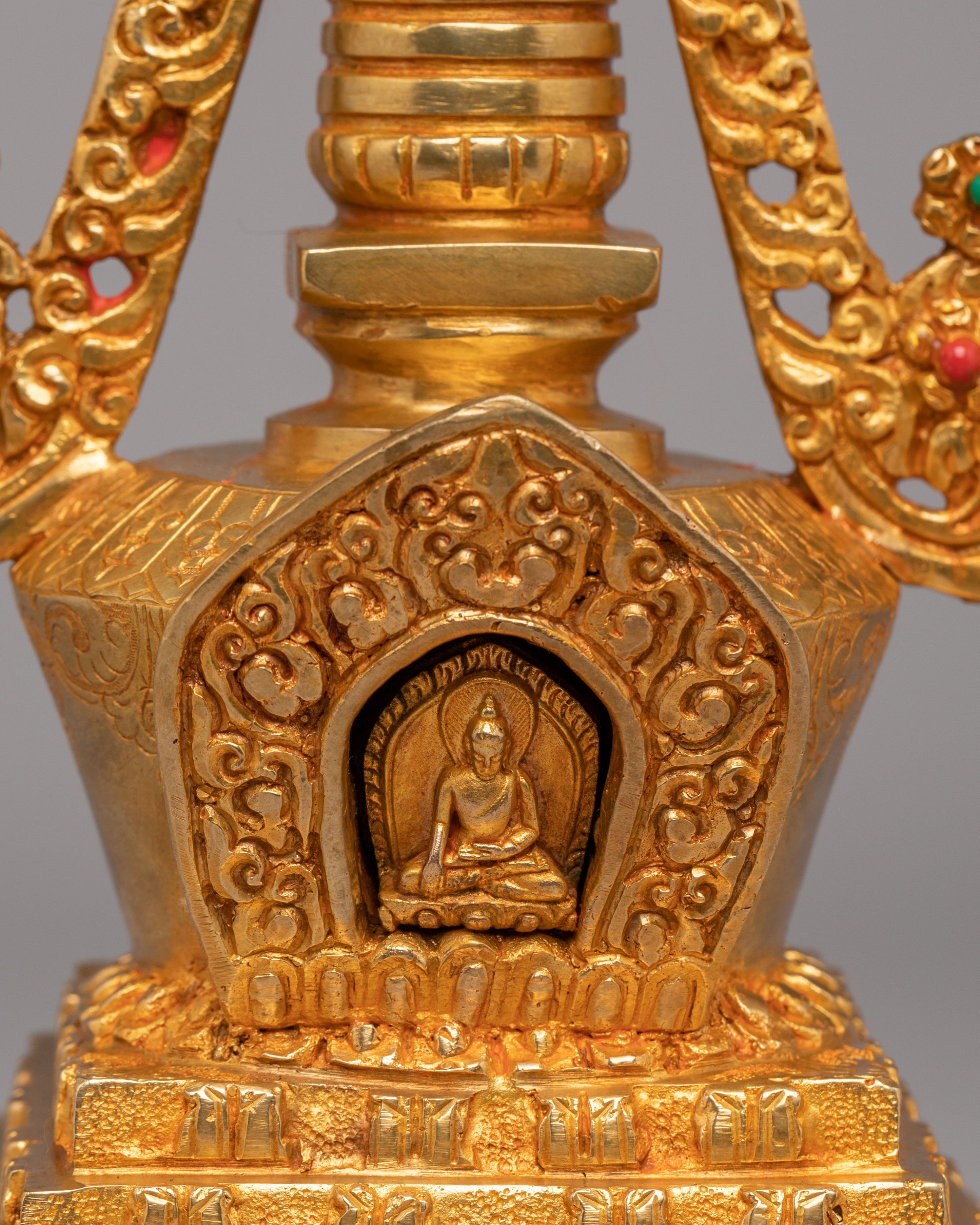 Traditional Stupa Of Many Doors | Handcrafted Tibetan Buddhist Shrine