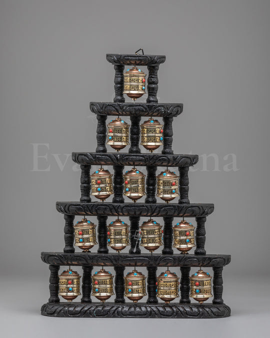 Buddhist Shrine Paryer Wheel | Mantra Wheel for Meditation