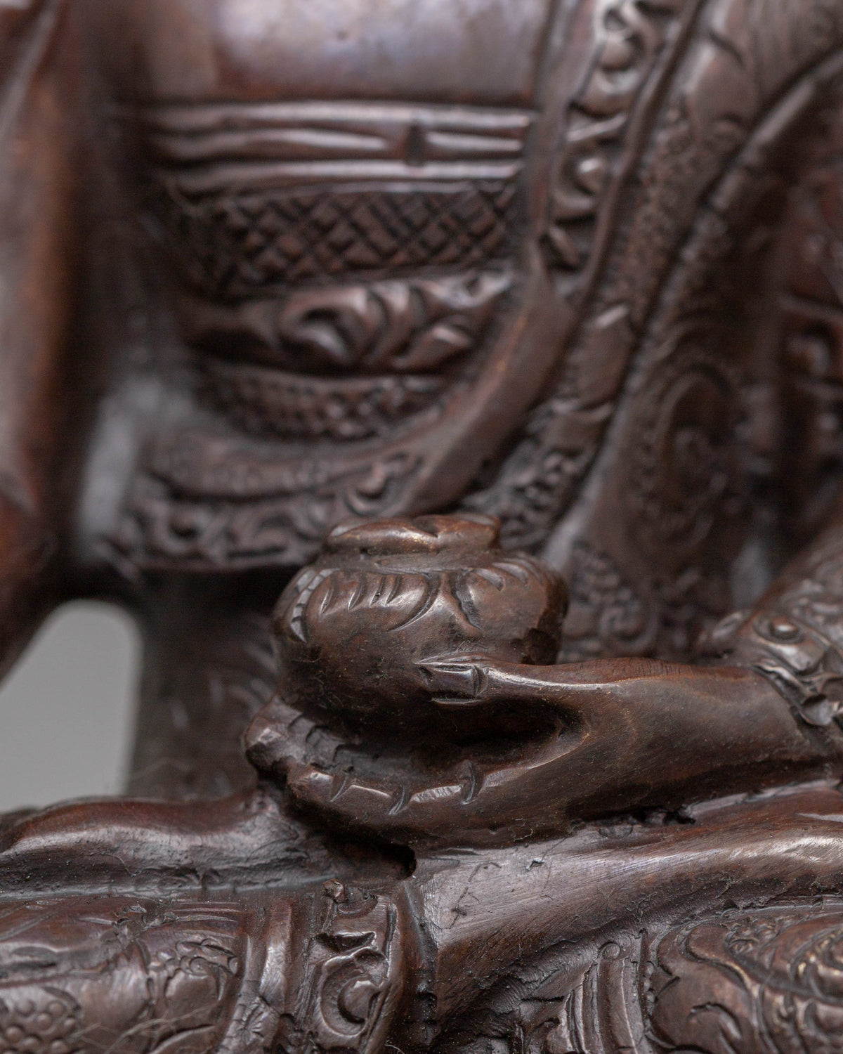 Oxidized Handcrafted Ratnasambhava Statue | Peaceful Jewel-born Buddha