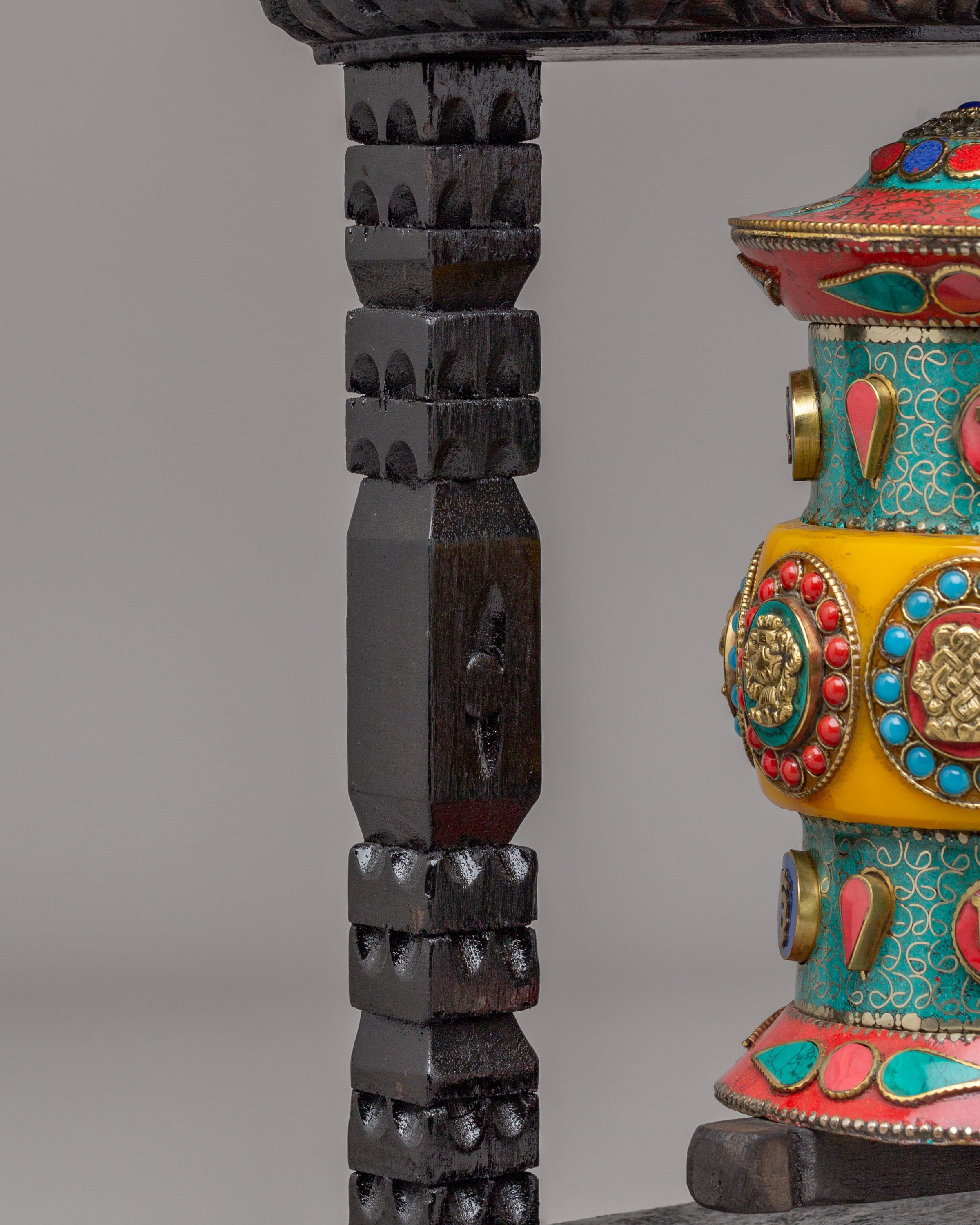 Himalayan Ritual Prayer Wheel for Altar | Mantra Spinner for Spiritual Practices