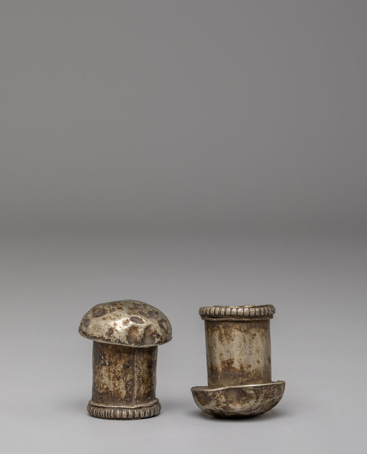 Decorative Brocade Stick Cap | Antique Bronze Thangka Holder Accessories