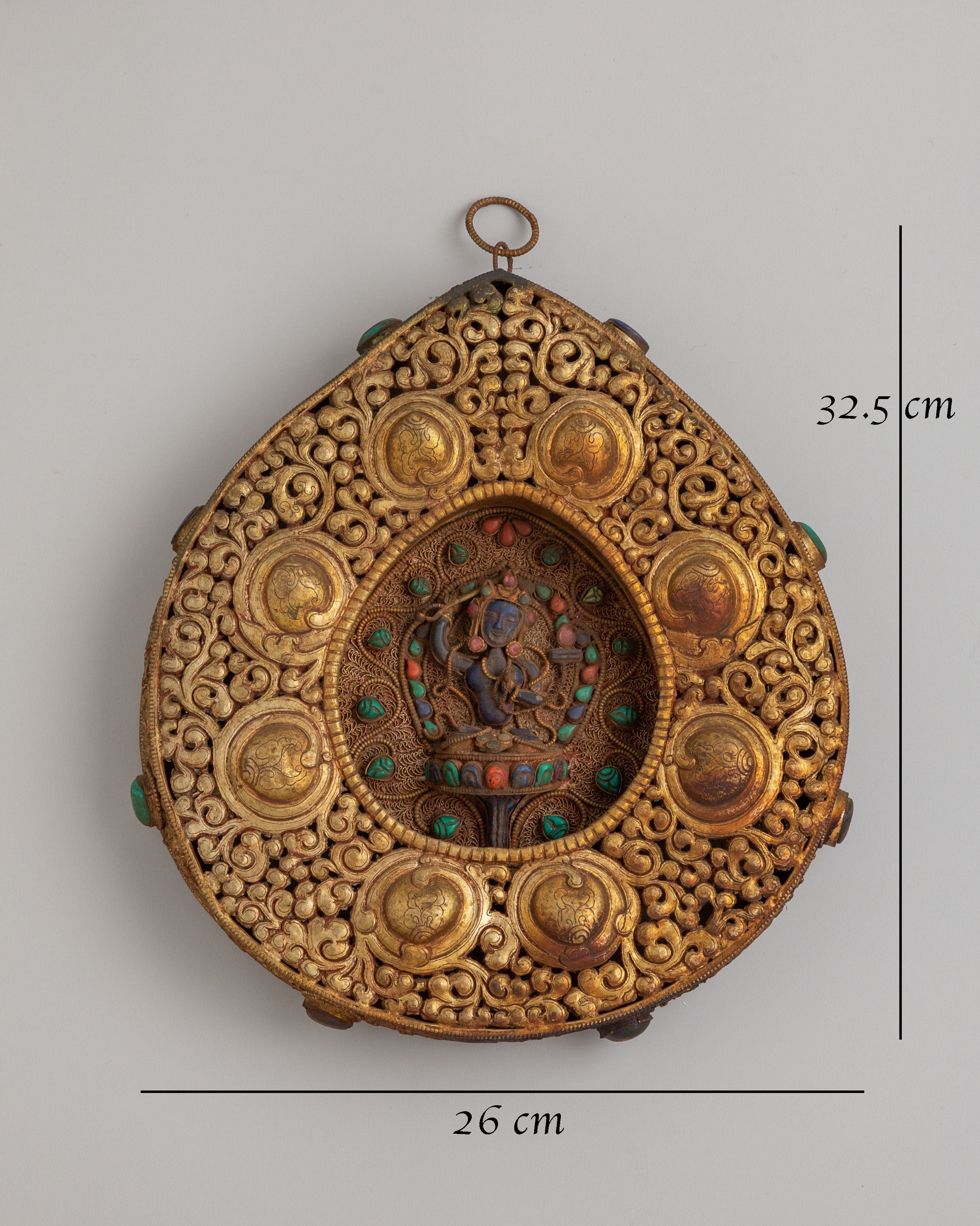 Buddhist Deity Manjushri Wall Hanging | Lapis Lazuli Buddhist Artwork