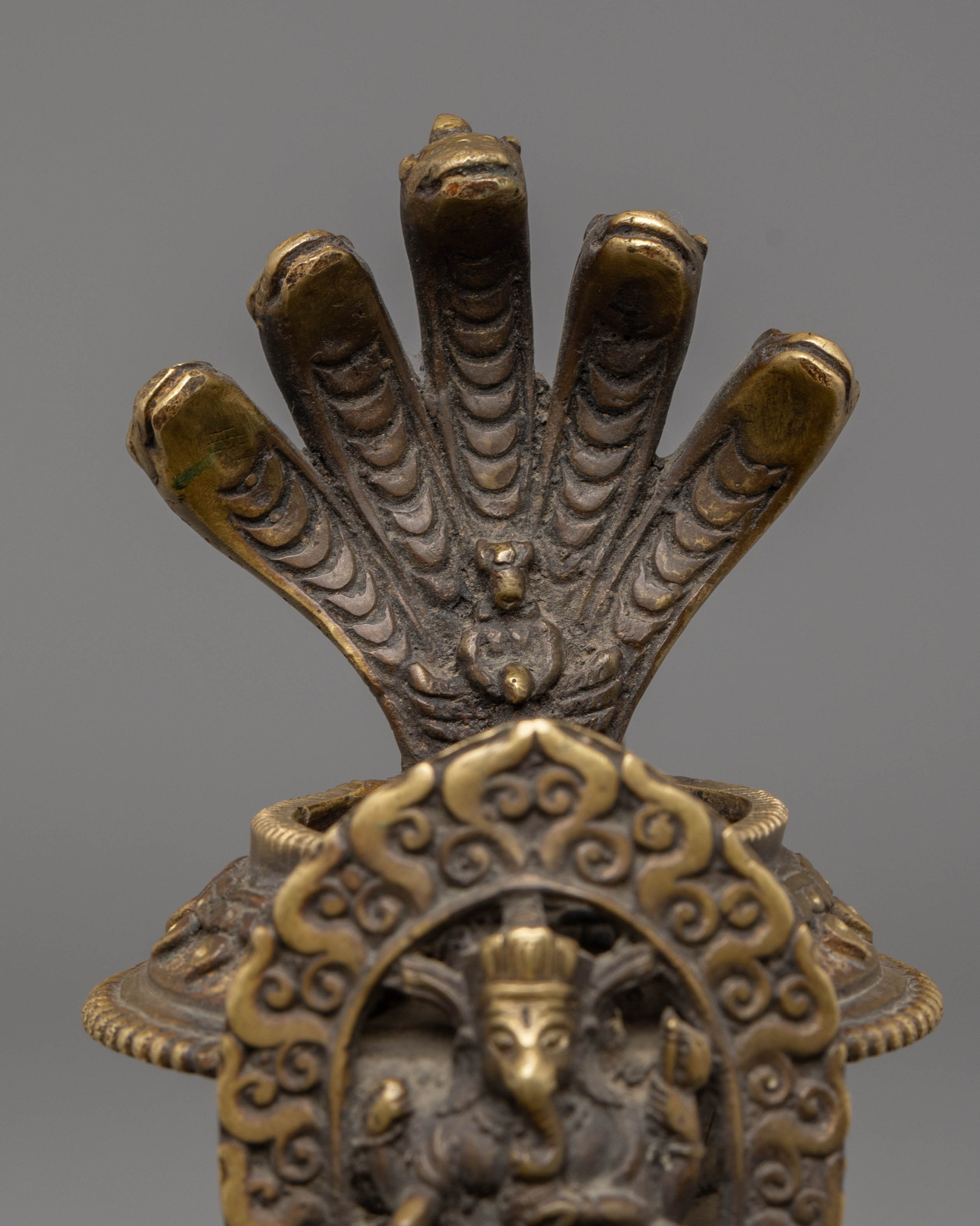 Traditional Sacred Ganesh Sukunda | Brass Oil Lamp with Antique Finish(Remake possible )