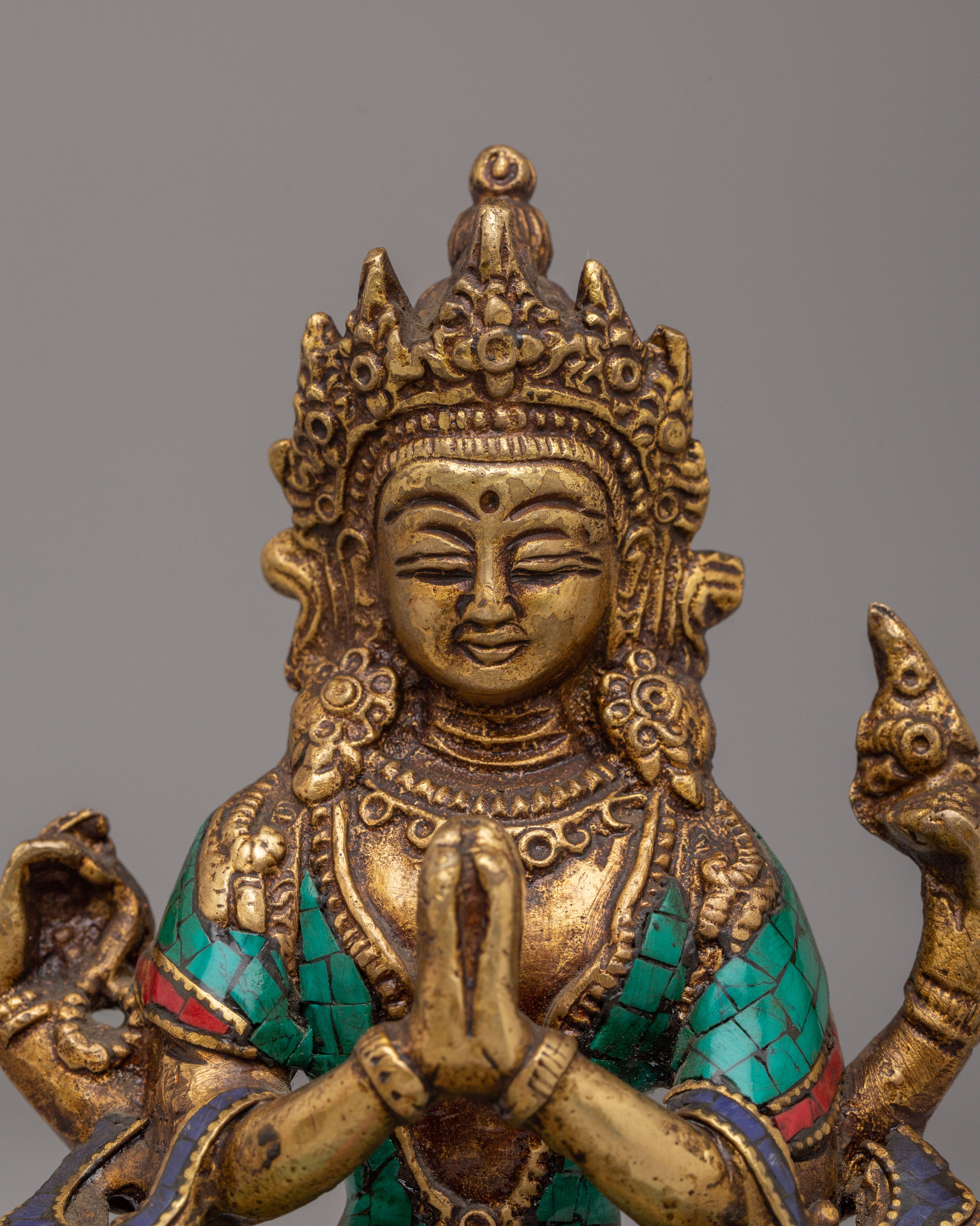 Handmade Chenrezig Bodhisattva Statue | Tibetan Avalokiteshvara Sculpture