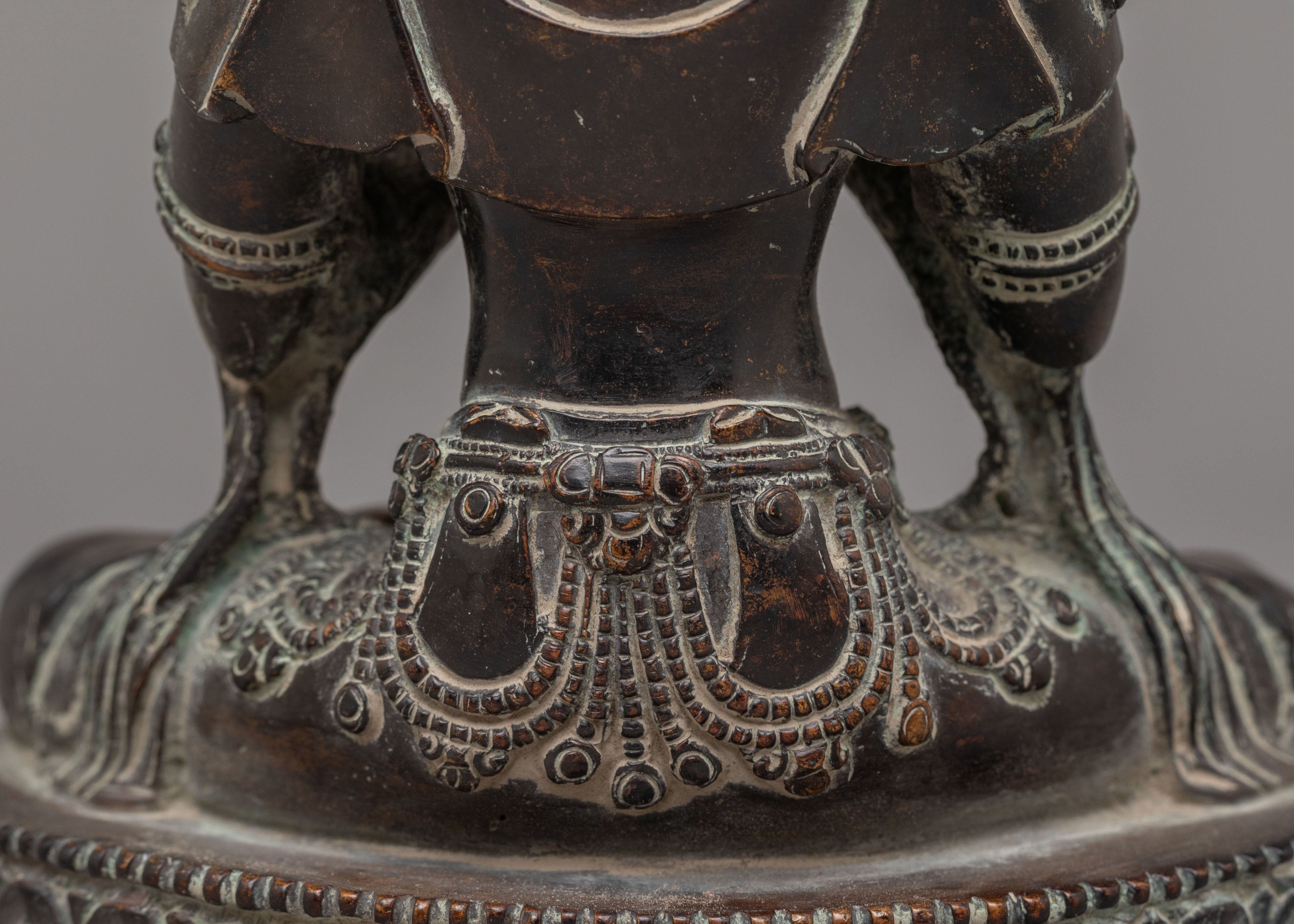 Traditional Akasagarbha Statue | Oxidized Copper Buddhist Sculpture