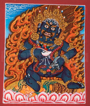 Black Dzambhala Thangka for Locket