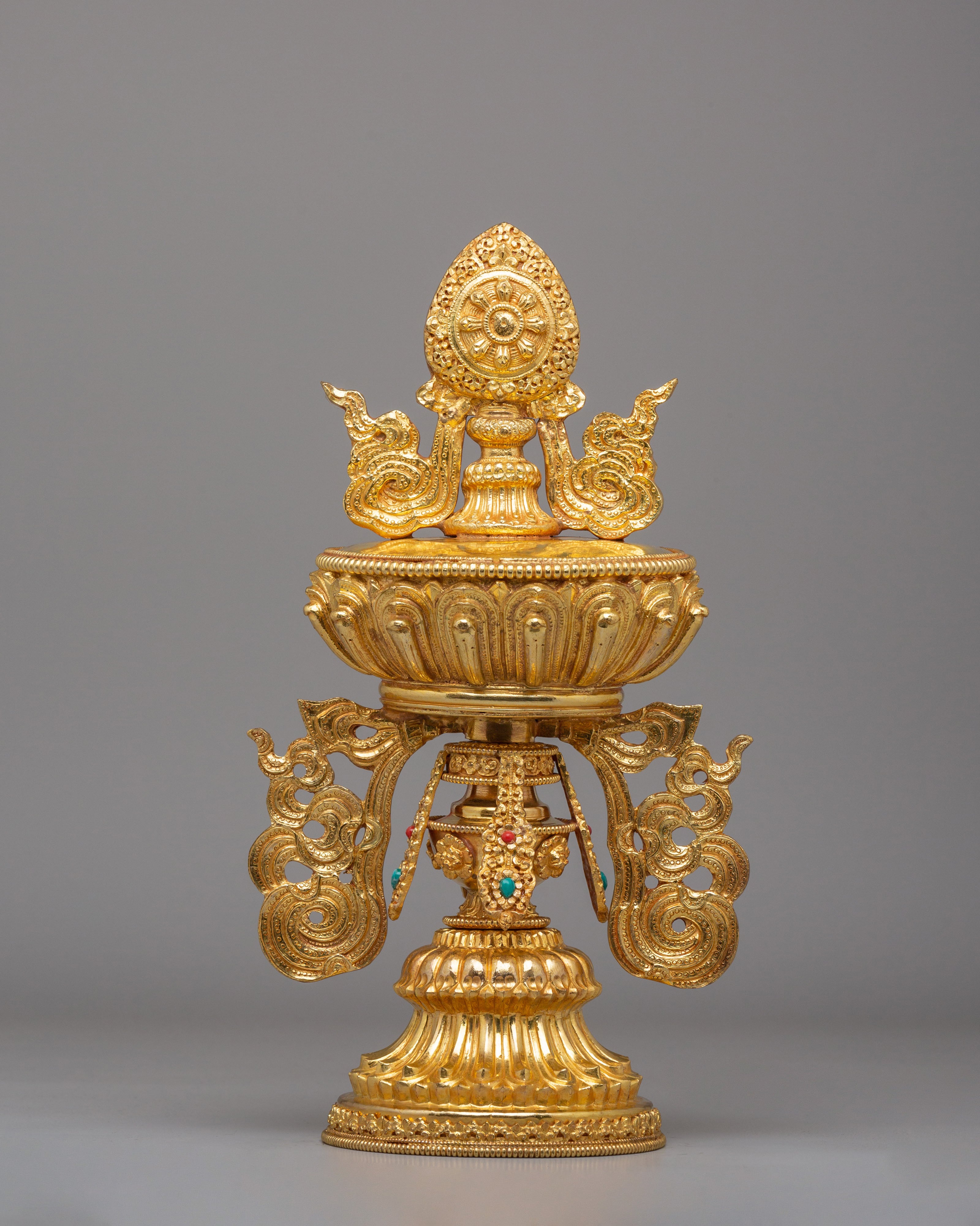 Handcrafted Chakravartin Possessions Sculpture | Sacred Buddhist Artwork for Meditation