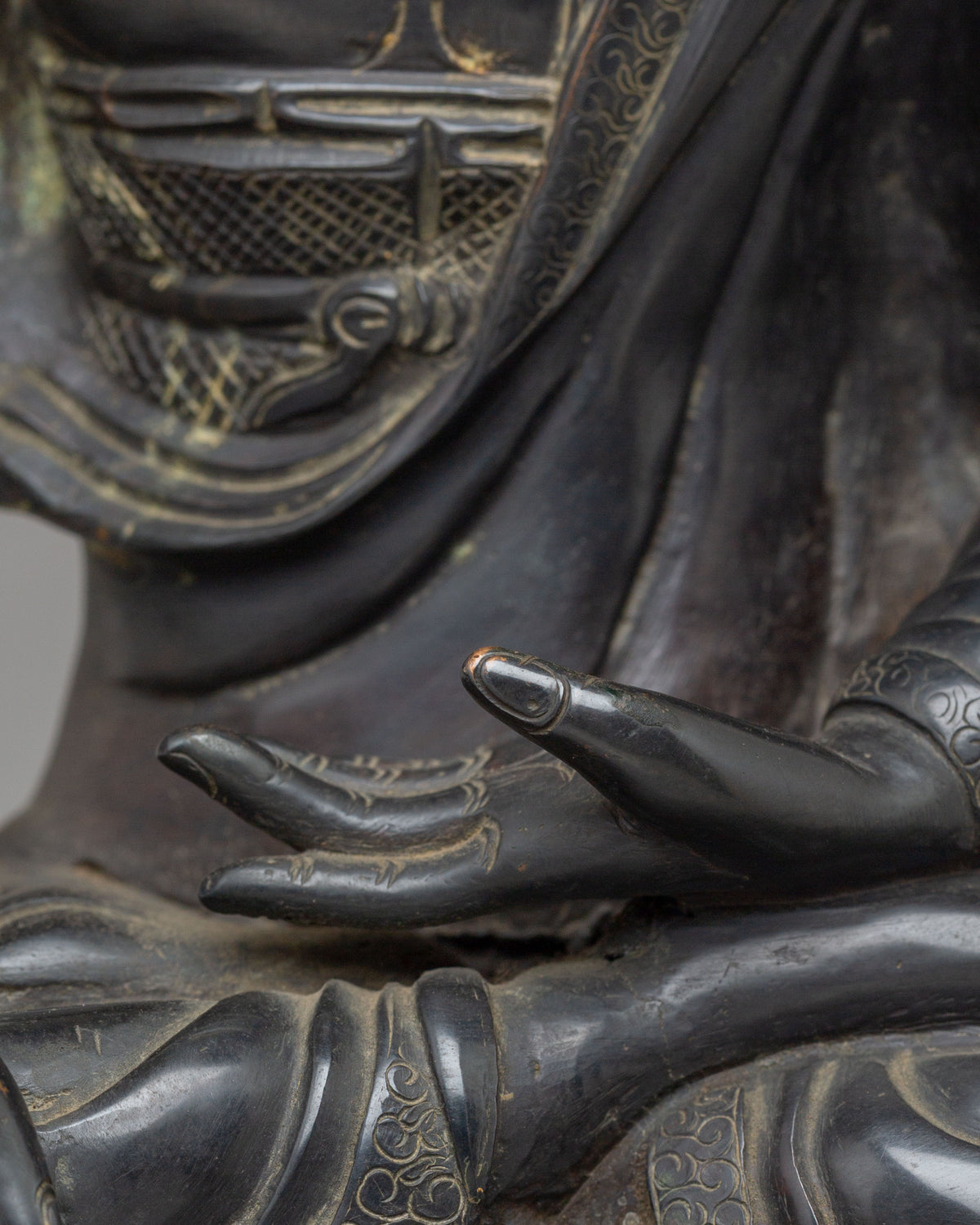Gautama Buddha Buddhist Sculpture | 50 Year Old Oxidized Copper Statue