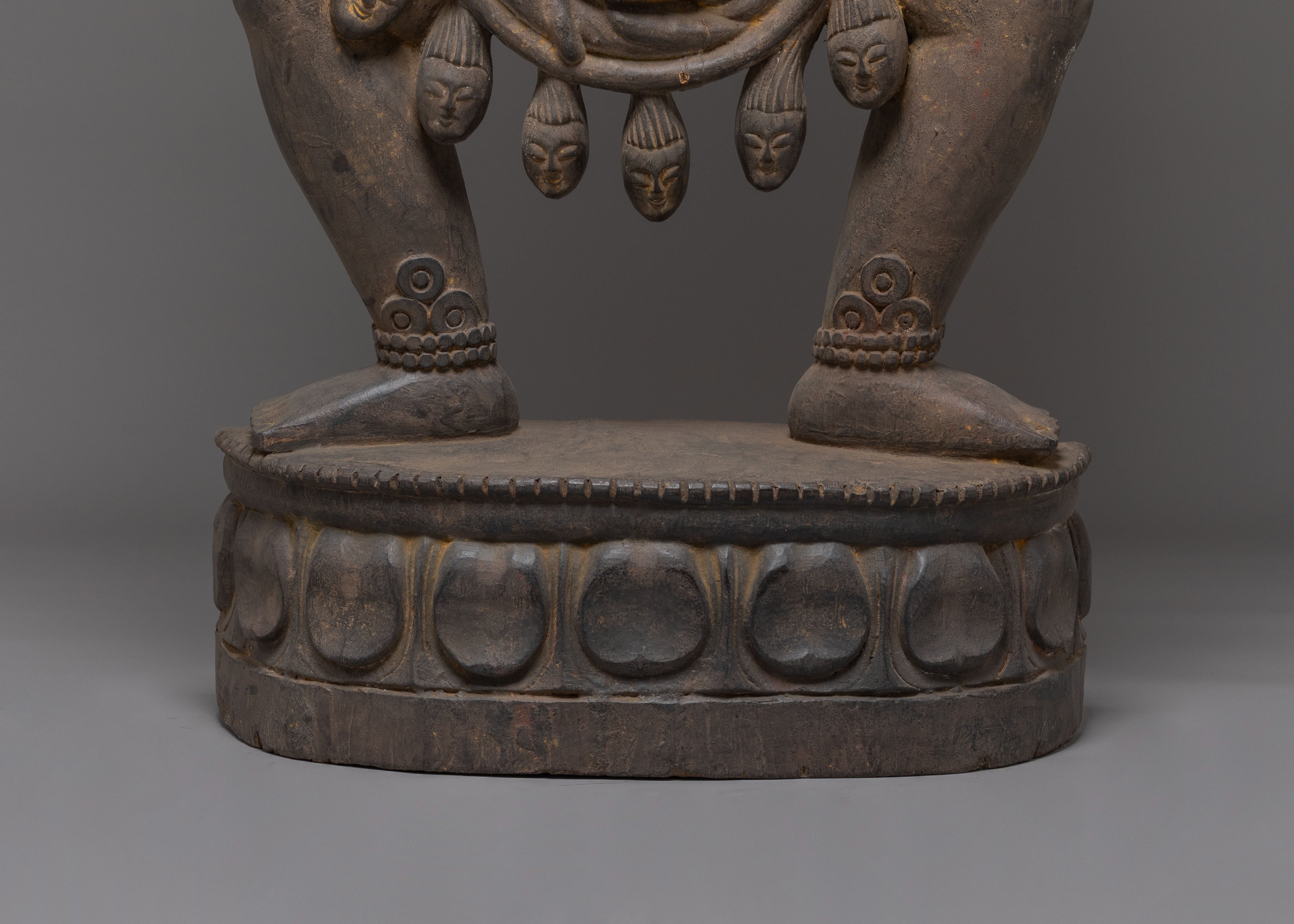 Mahakala Protective Deity Statue | Wooden Mahakala Statue for Home Decor