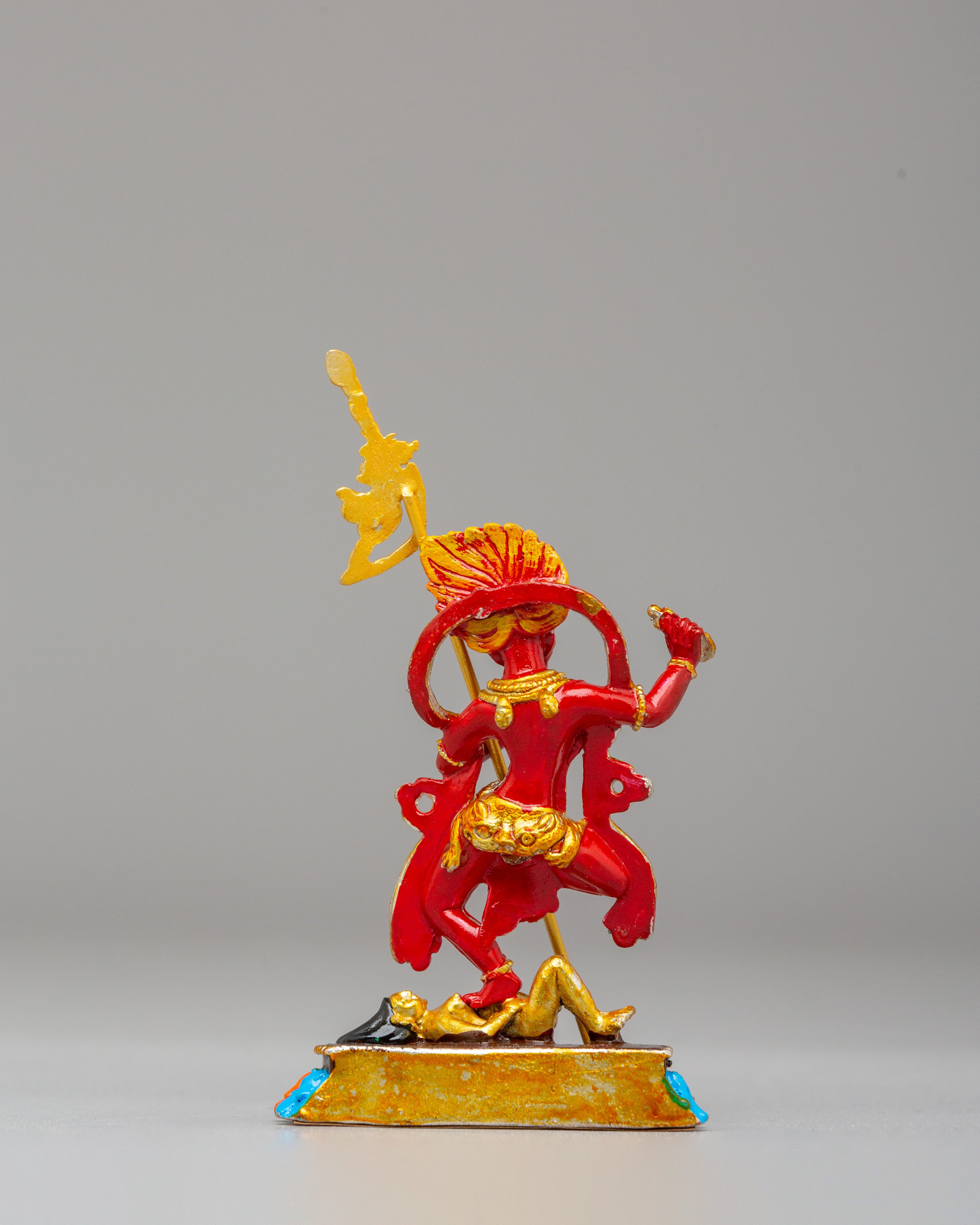 Simhamukha Lion-Faced Dakini Statue | Hand Painted Altar Decor for Protection