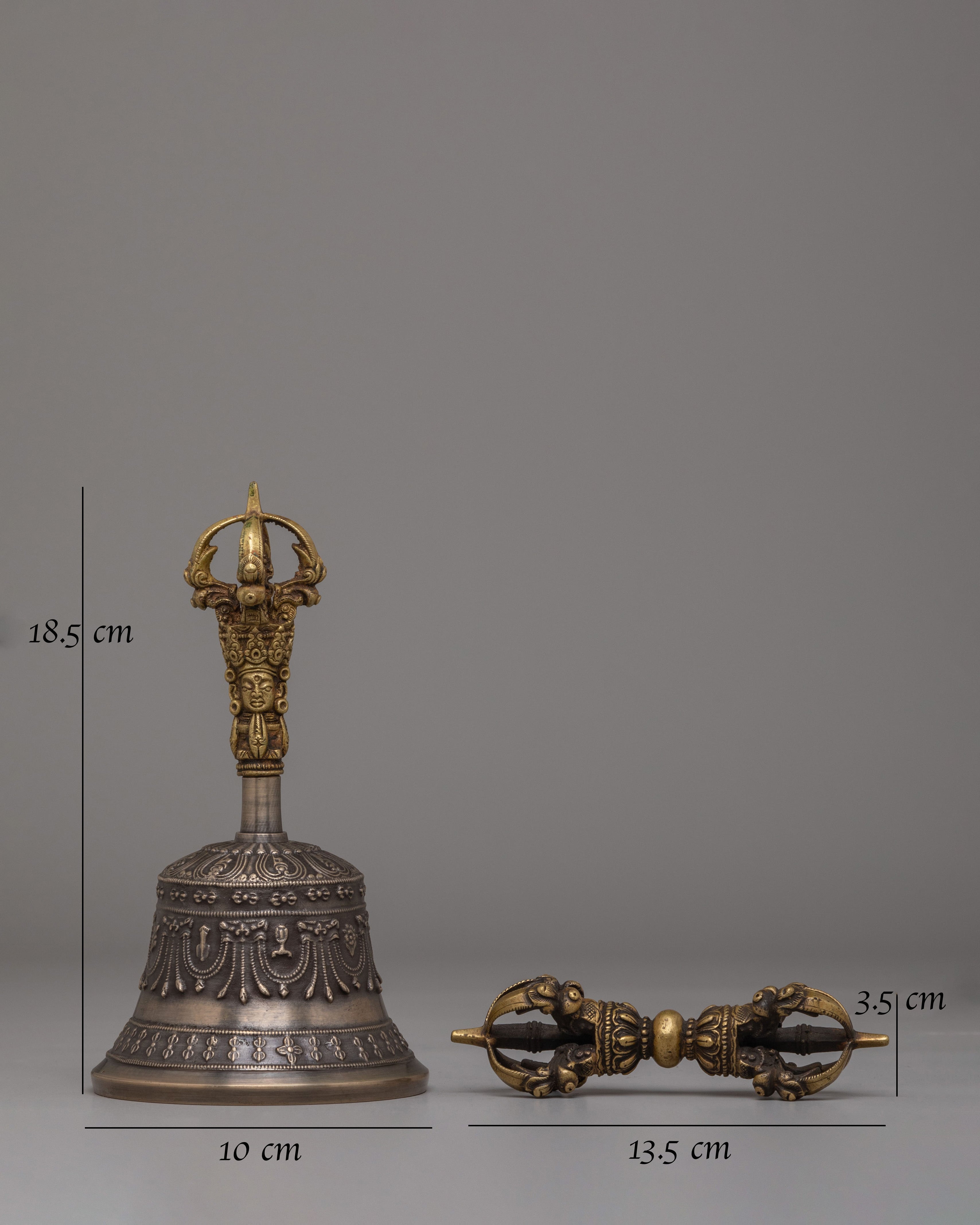Tibetan Dorje and Bell for Altar Use | Vajra Bell for Buddhist Meditation