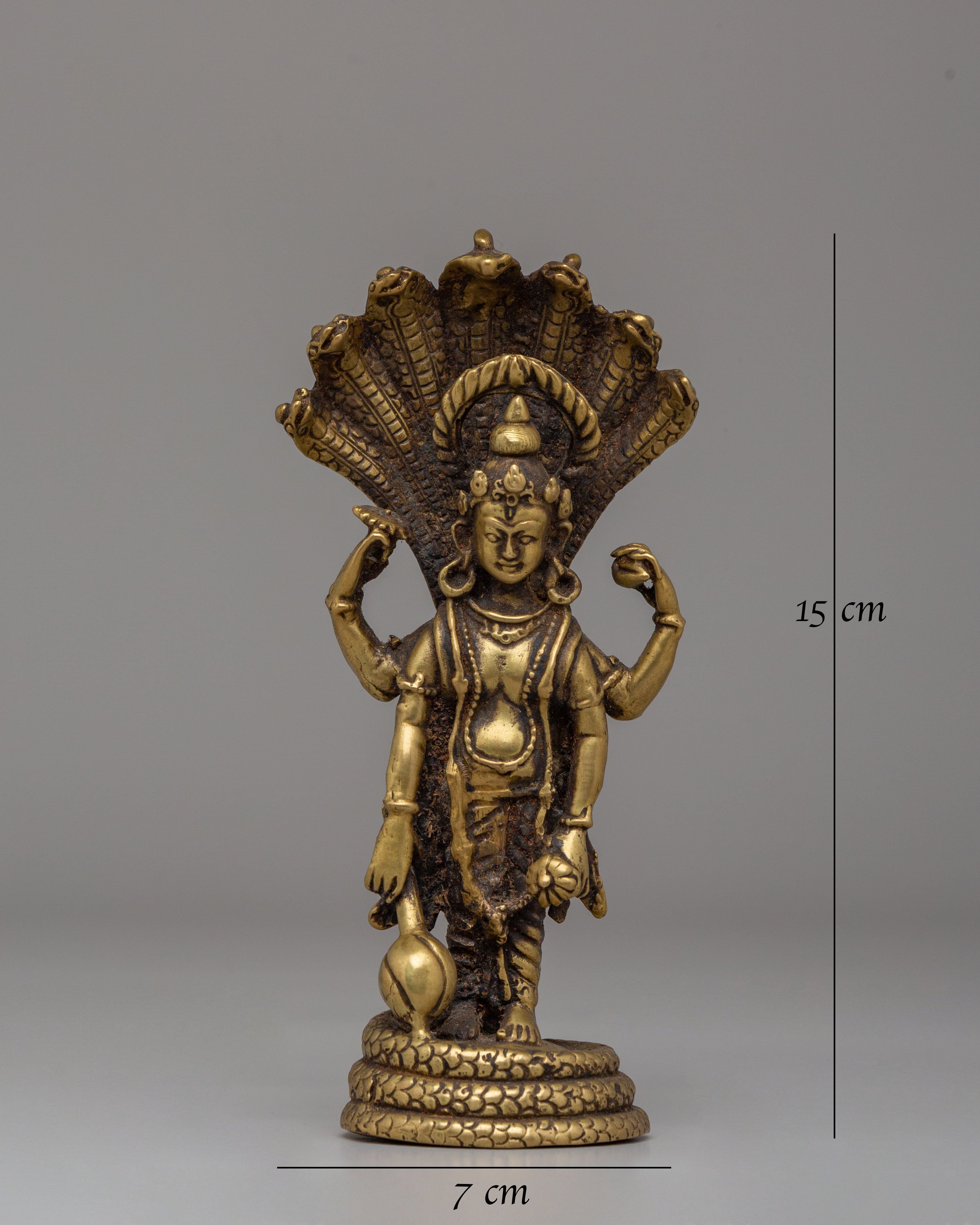 Spiritual Protector Lord Vishnu Statue | Handcrafted Brass Sculpture