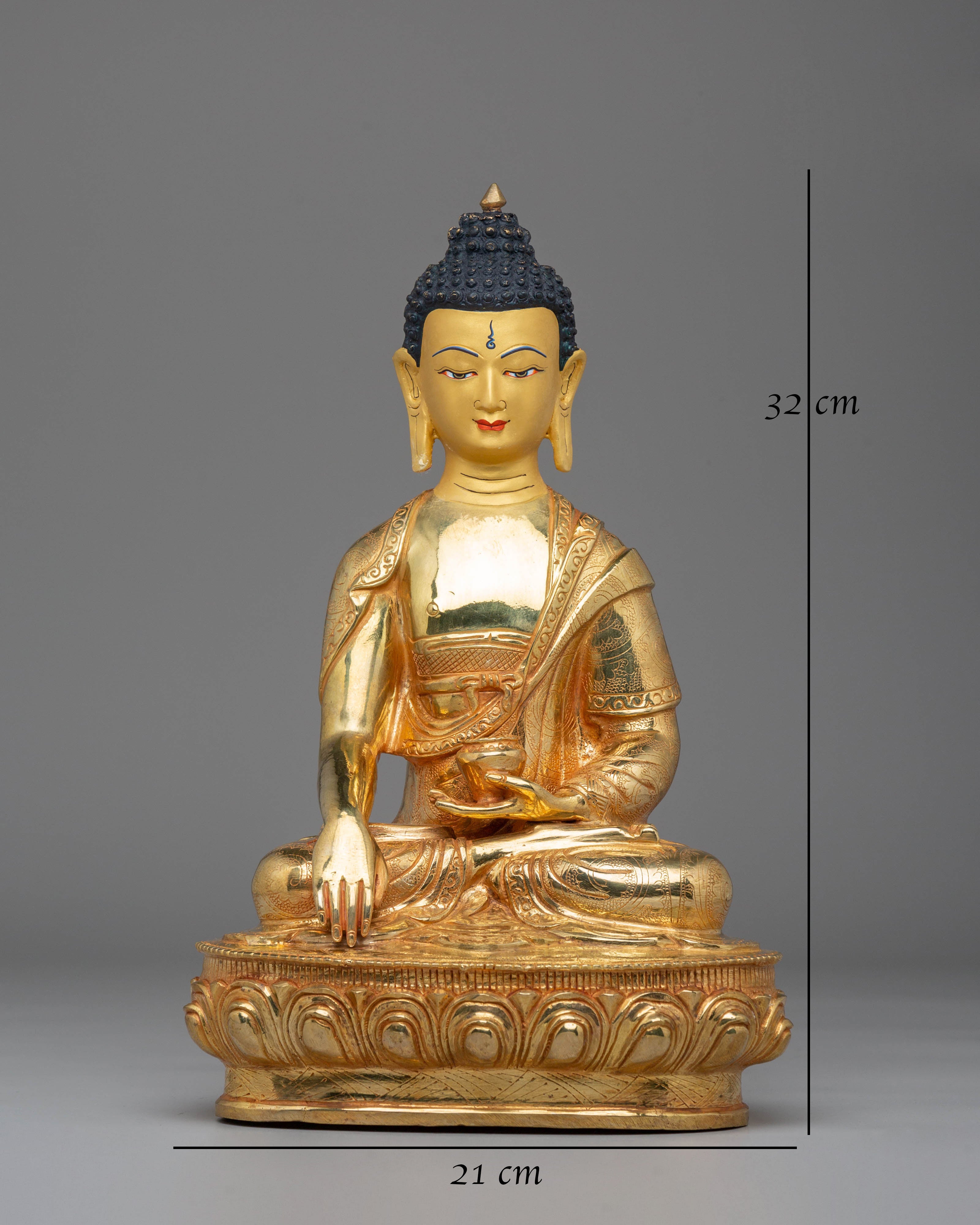 Handmade Golden Statue of Shakyamuni Buddha | Symbol of Wisdom & Enlightenment