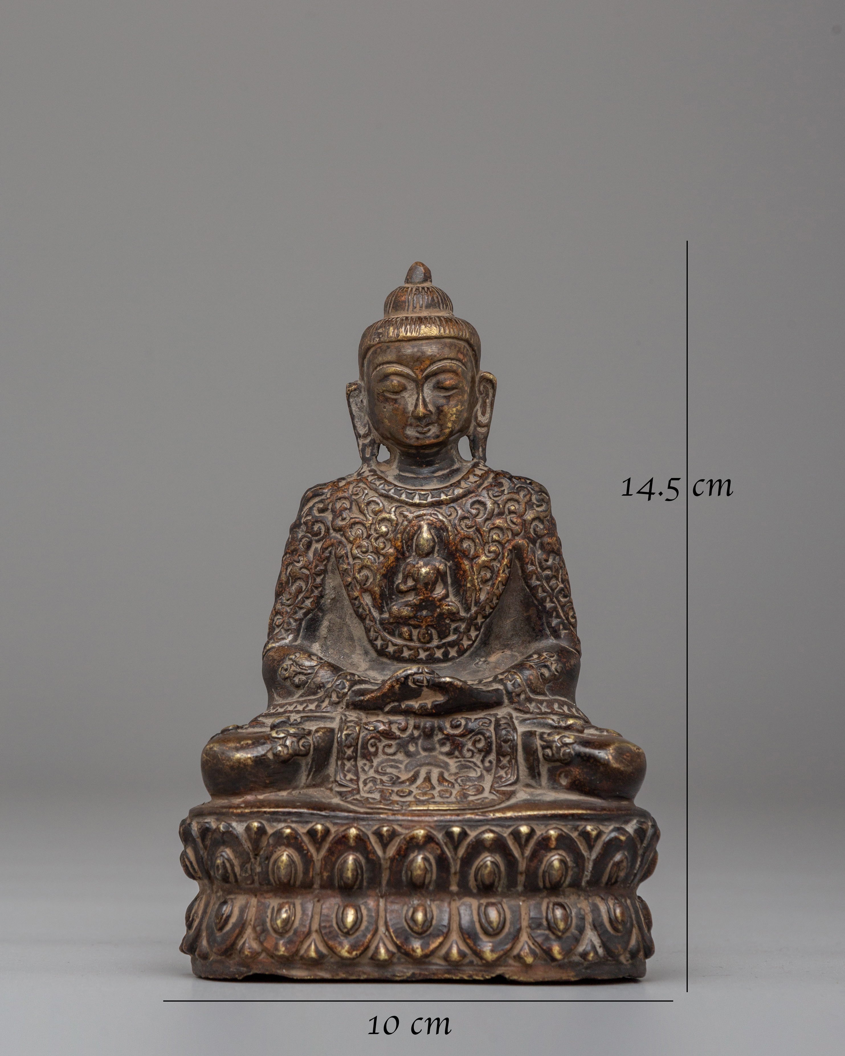 Spiritual Amitabha Buddha Altar Statue | Handcrafted Copper Statue