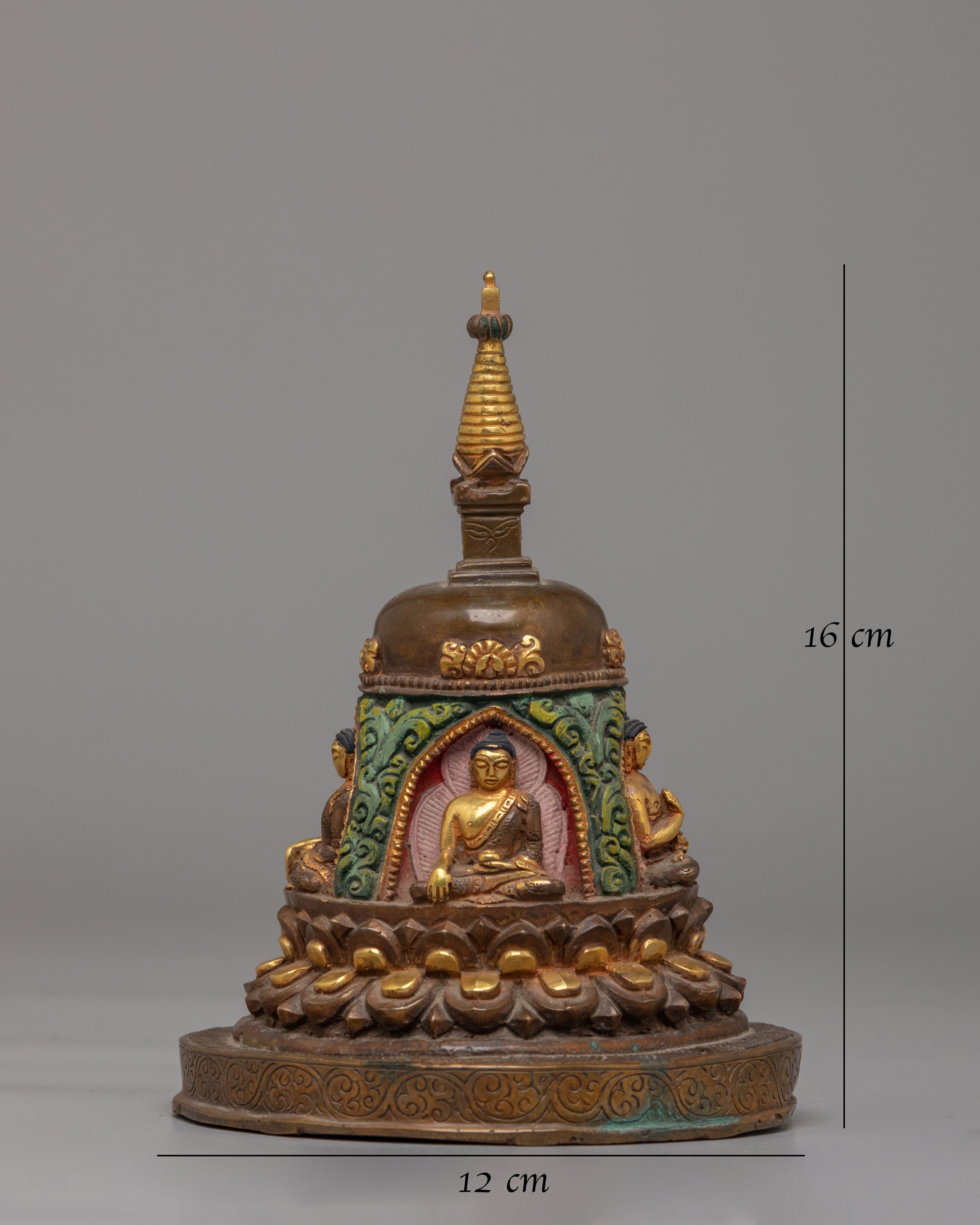 Ritual Stupa With Buddha Deities | Symbol Of Peace And Enlightenment