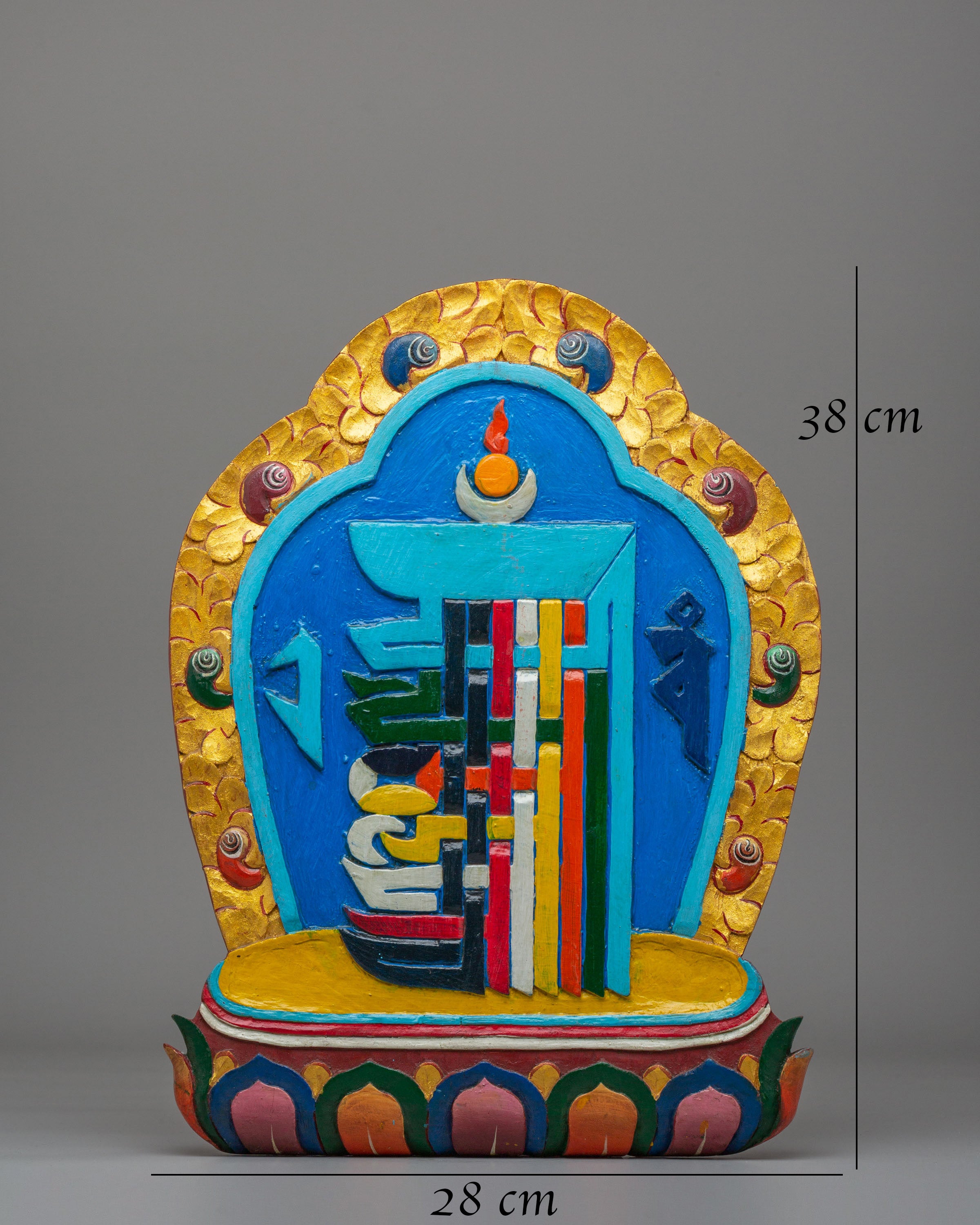 Handcrafted Kalachakra Wall Hanging | Tibetan Wooden Artwork