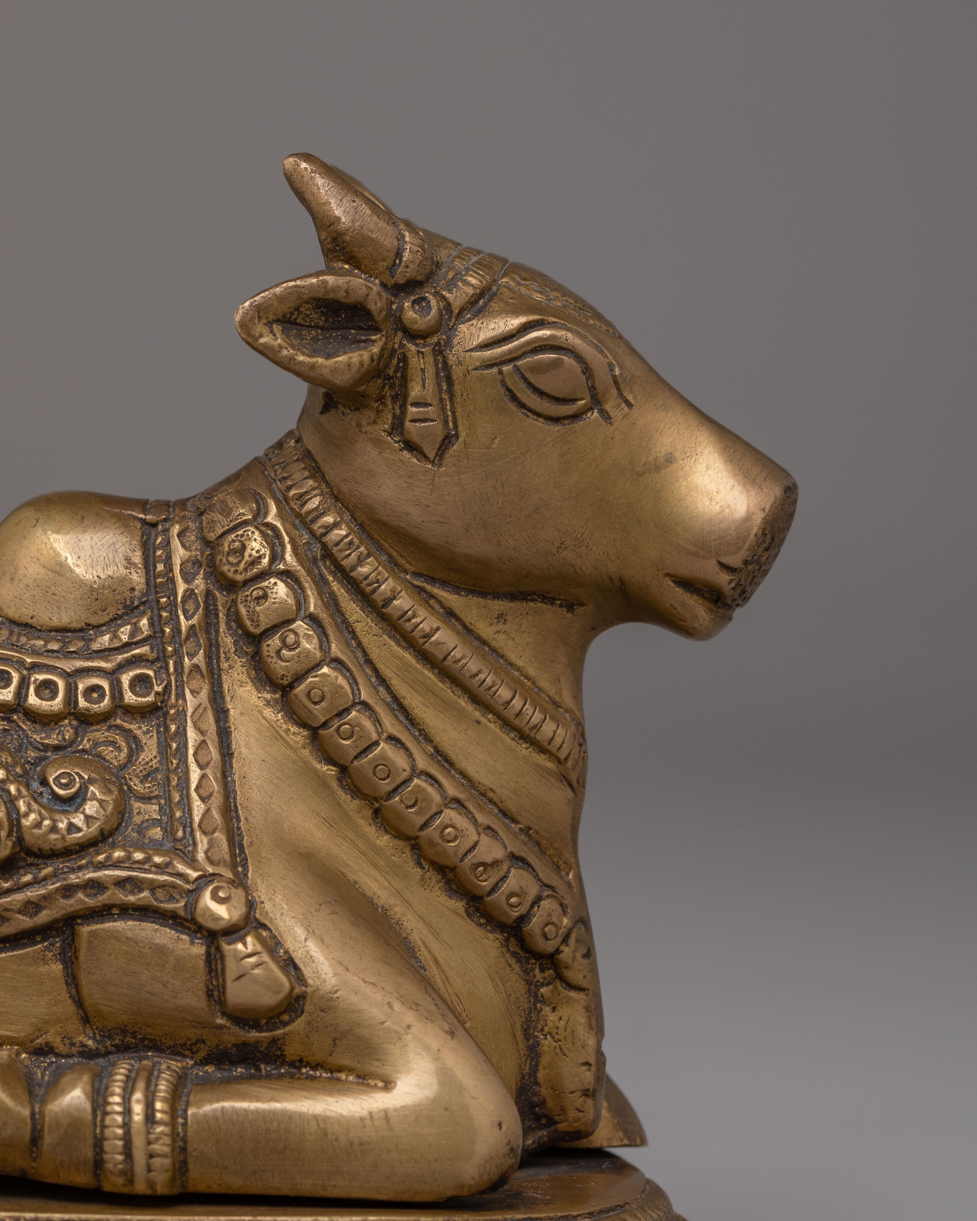 Sacred Nandi Statue | Brass Idol of Lord Shiva's Sacred Bull