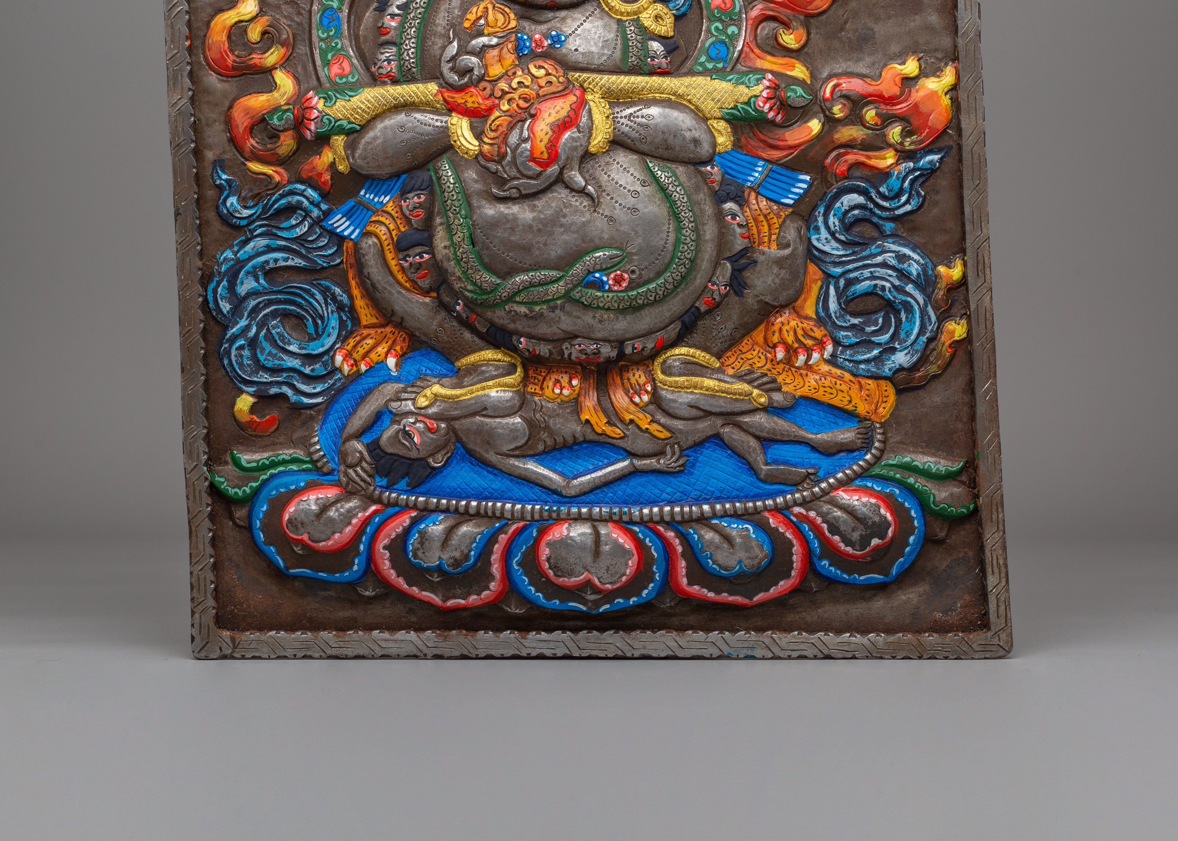 Shakya Mahakala Wall Hanging | Protection Wall Decor for Spiritual Practice