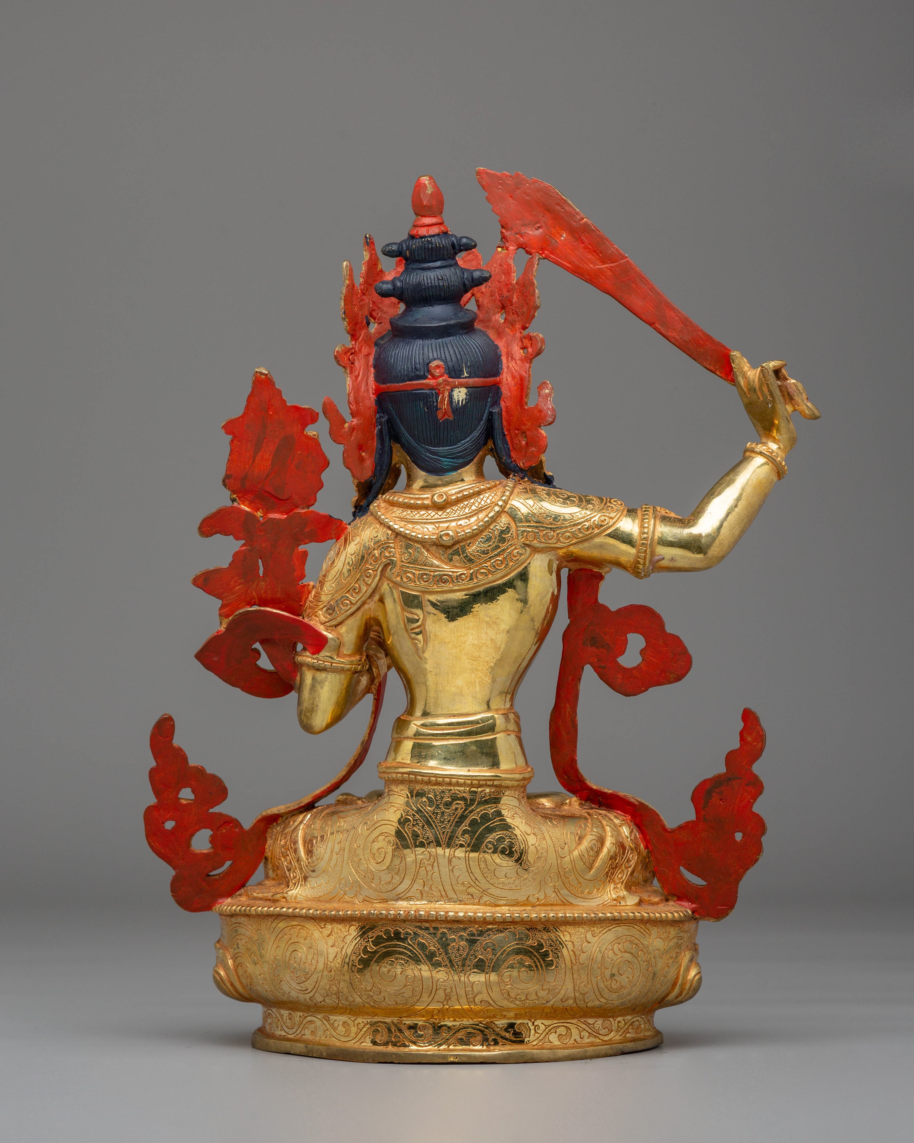 Handcrafted Manjushri Copper Statue | Tibetan Wisdom Deity Sculpture
