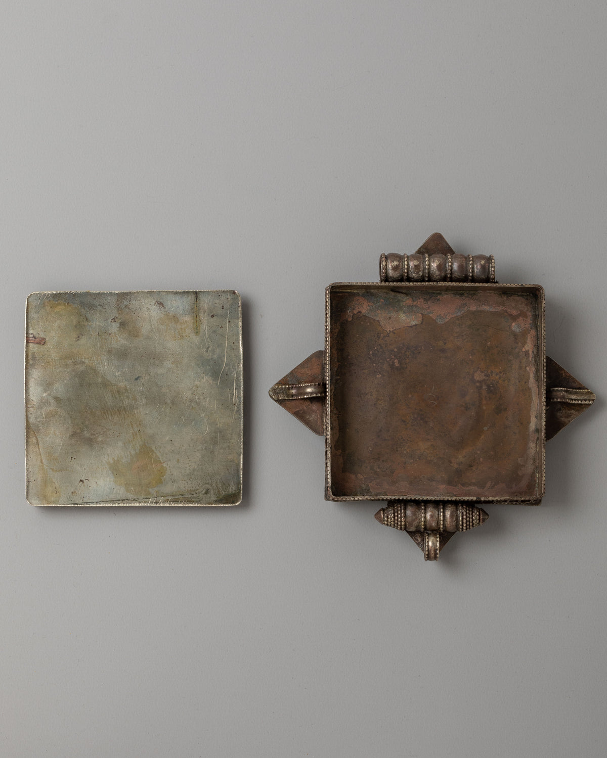 White Metal Ghau Box Locket | Tibetan Buddhist Shrine Box