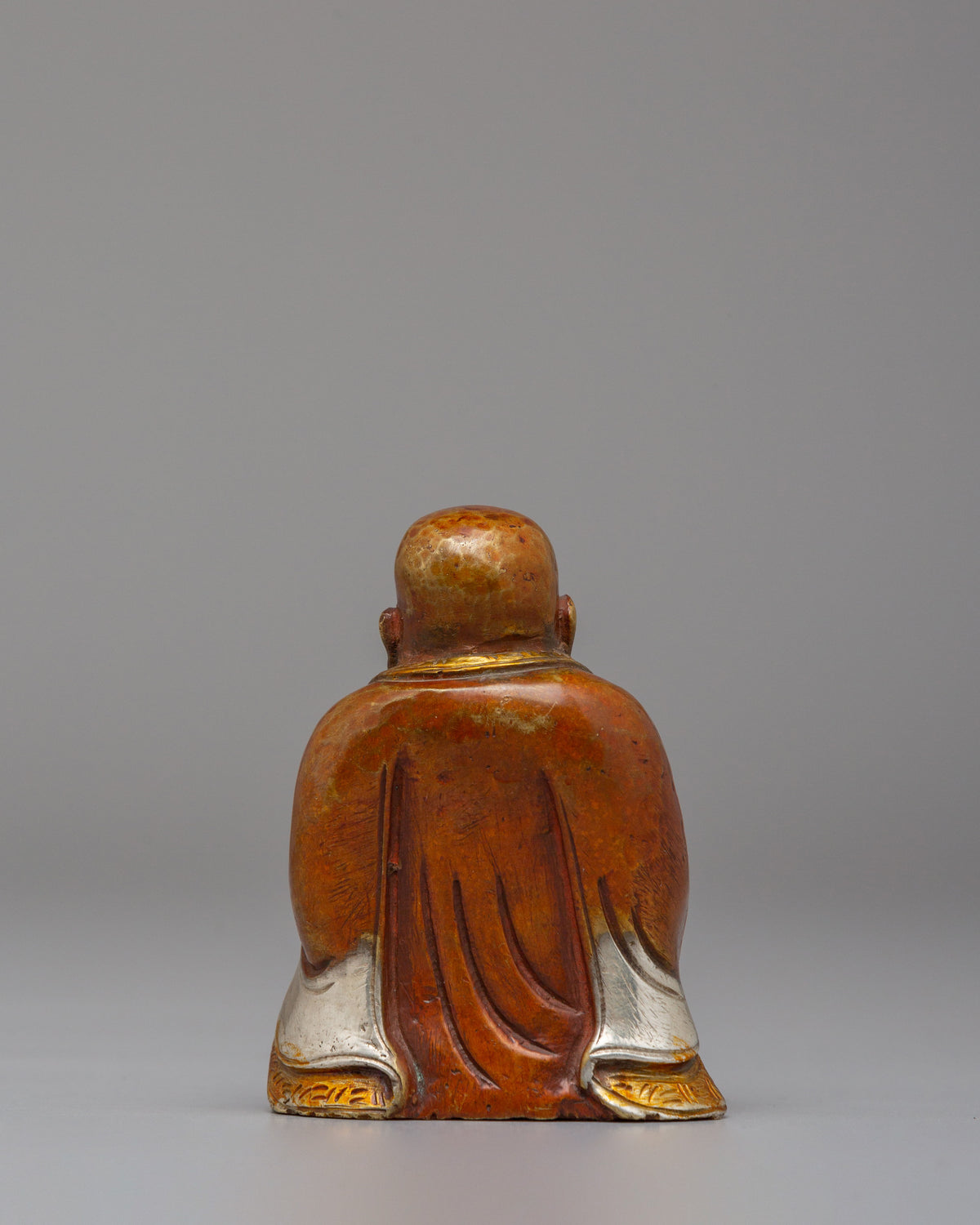 Machine Made Laughing Buddha Statue | Oxidized Copper Buddhist Art