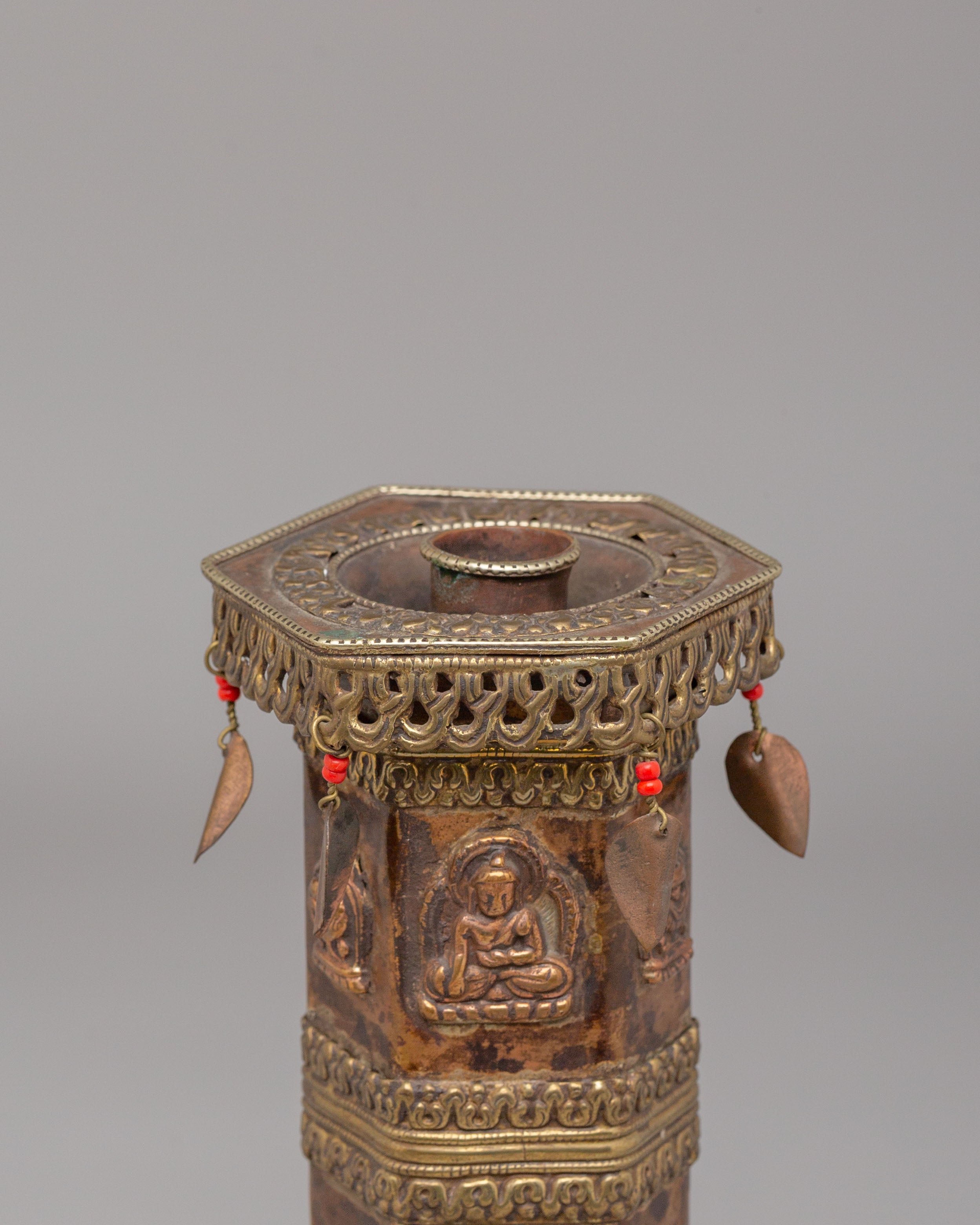 Sacred Buddhist Relief Incense Burner | Traditional Tibetan Ritual Burner