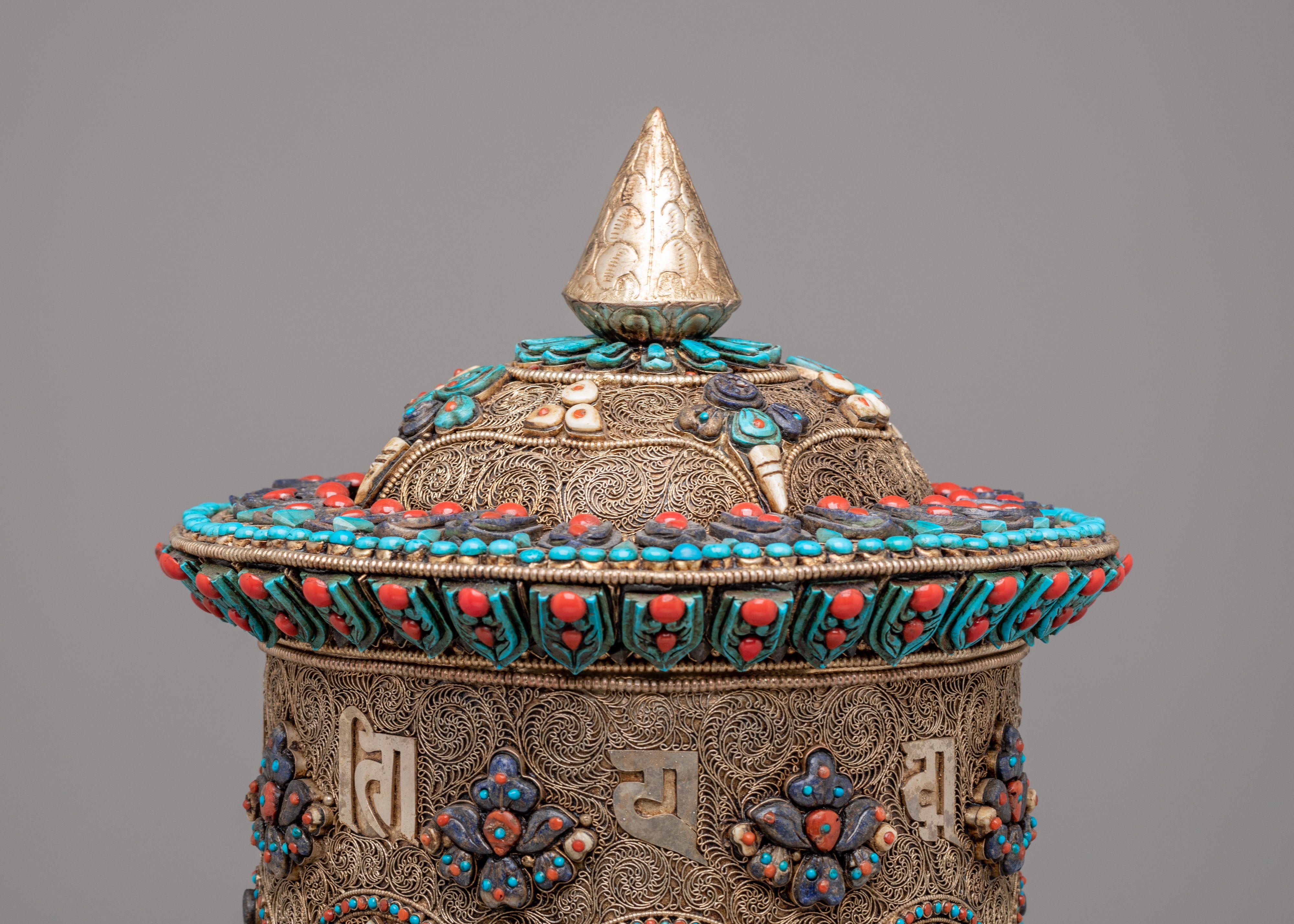 Handcrafted Mantra Prayer Wheel | Tibetan Dharma Decor